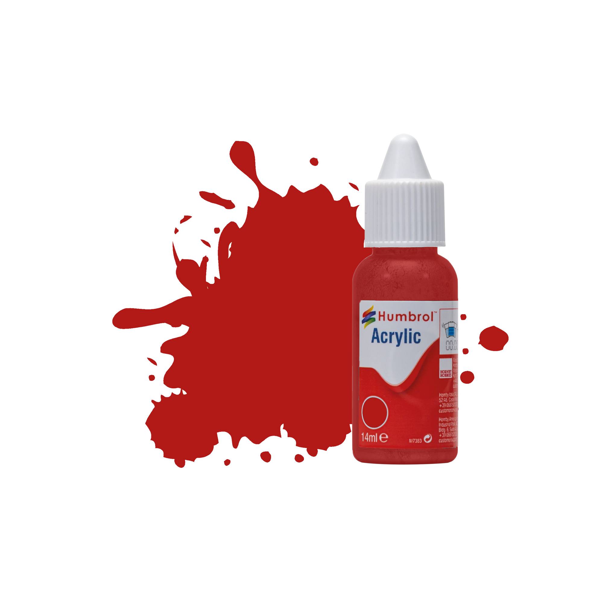 Humbrol 153 Insignia Red Matt Acrylic Paint Dropper 14ml