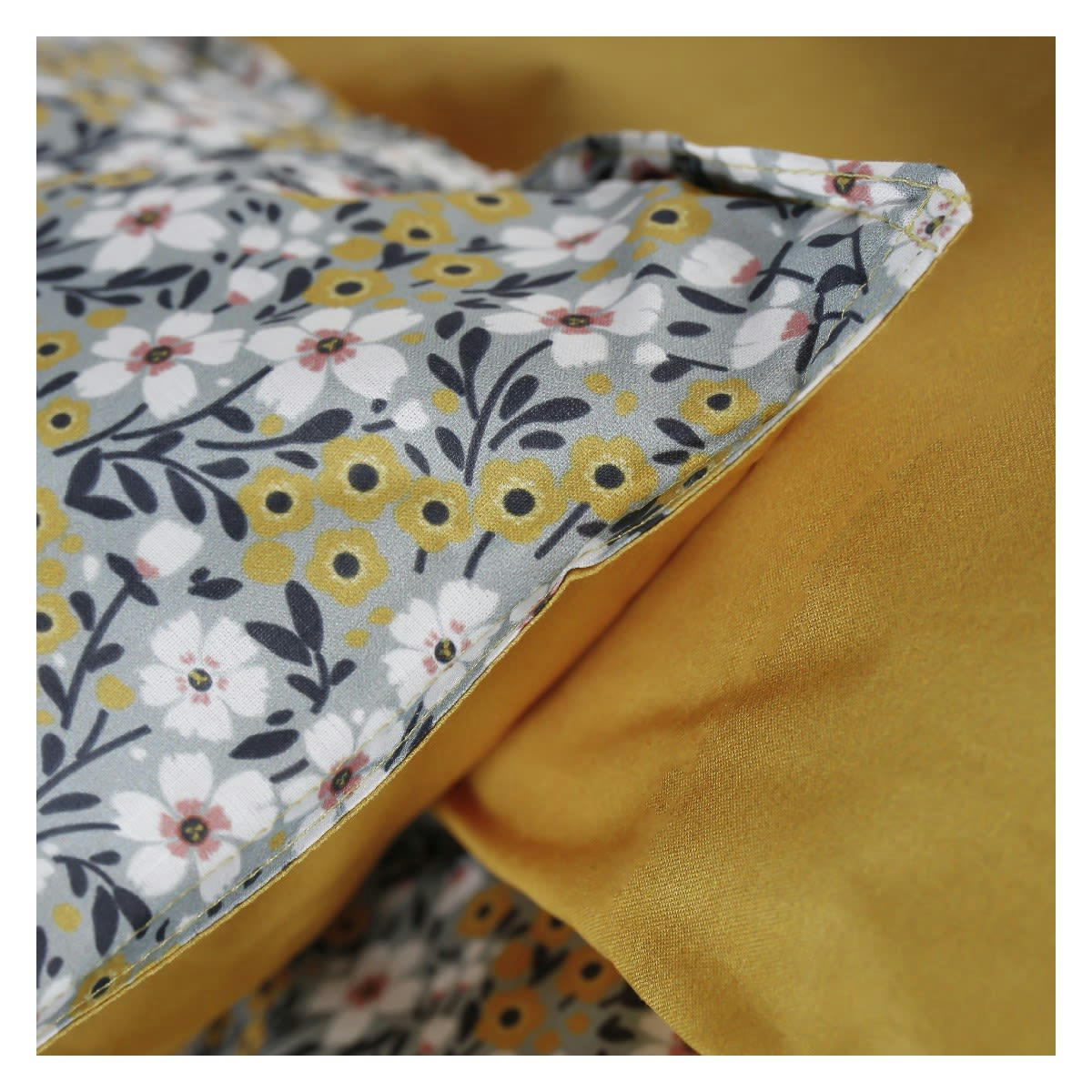 SUNSHINE MARLEY - Parure de lit 2 personnes imprimé en Coton Bleu 220x240 cm