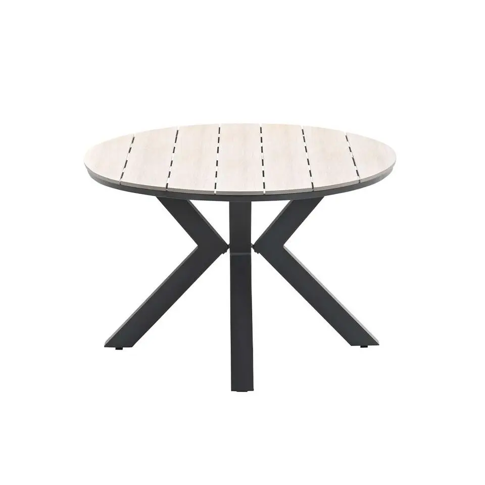 Edison tafel - ovaal - 180x115 cm - carbon black -light teak Vironwood