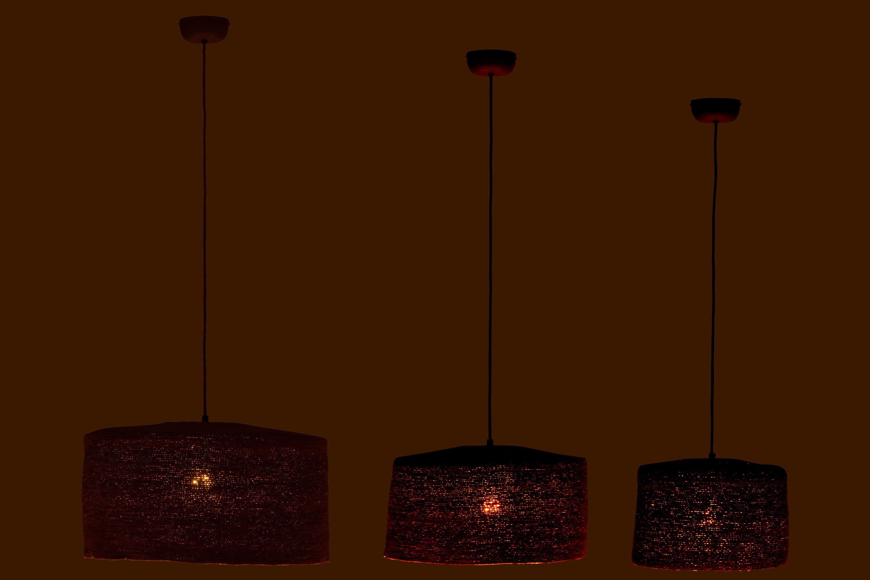 J-Line hanglamp Moonj - gras - roest - 3 stuks