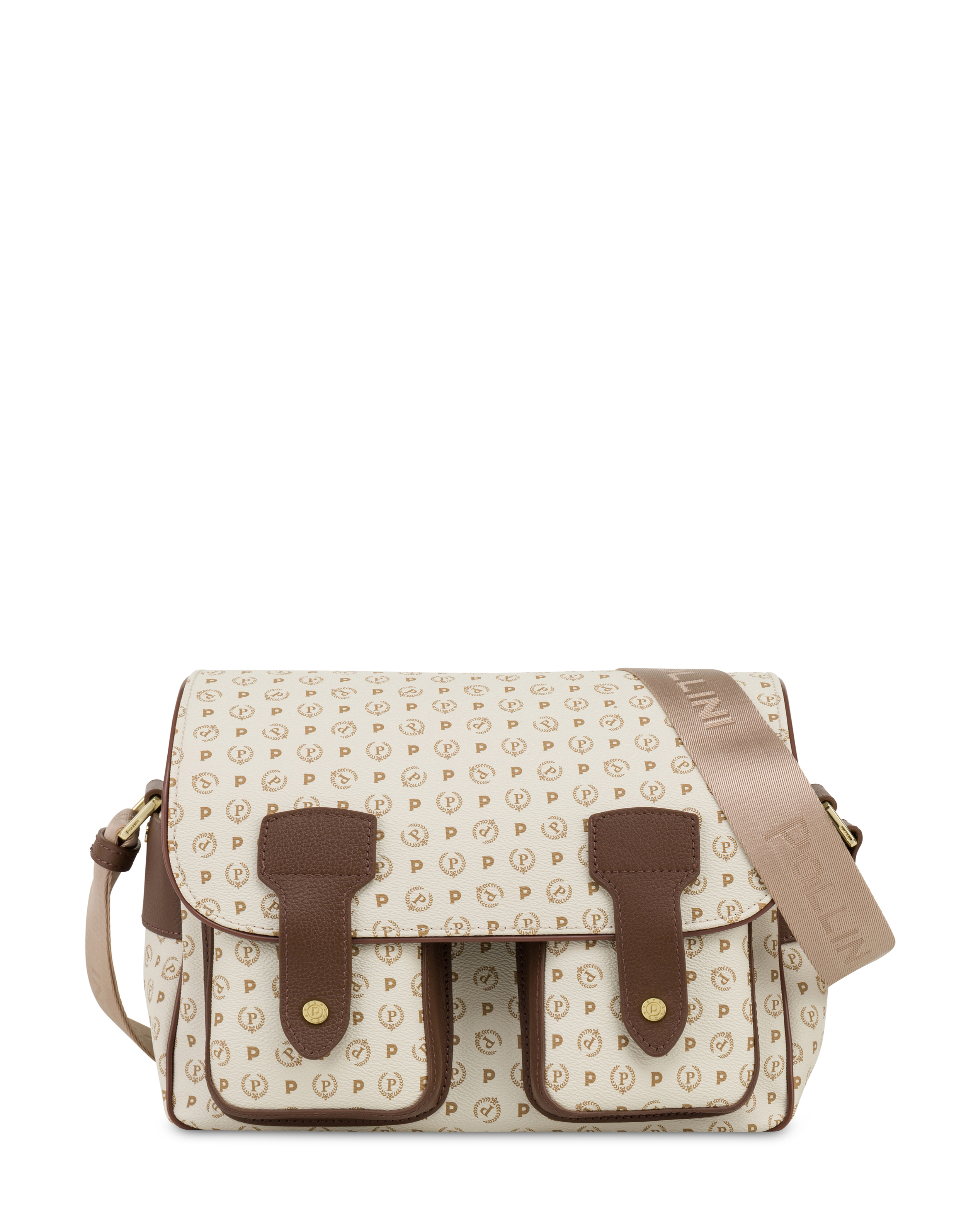 Borsa A Spalla Multitasche Heritage Logo Classic Avorio/marrone