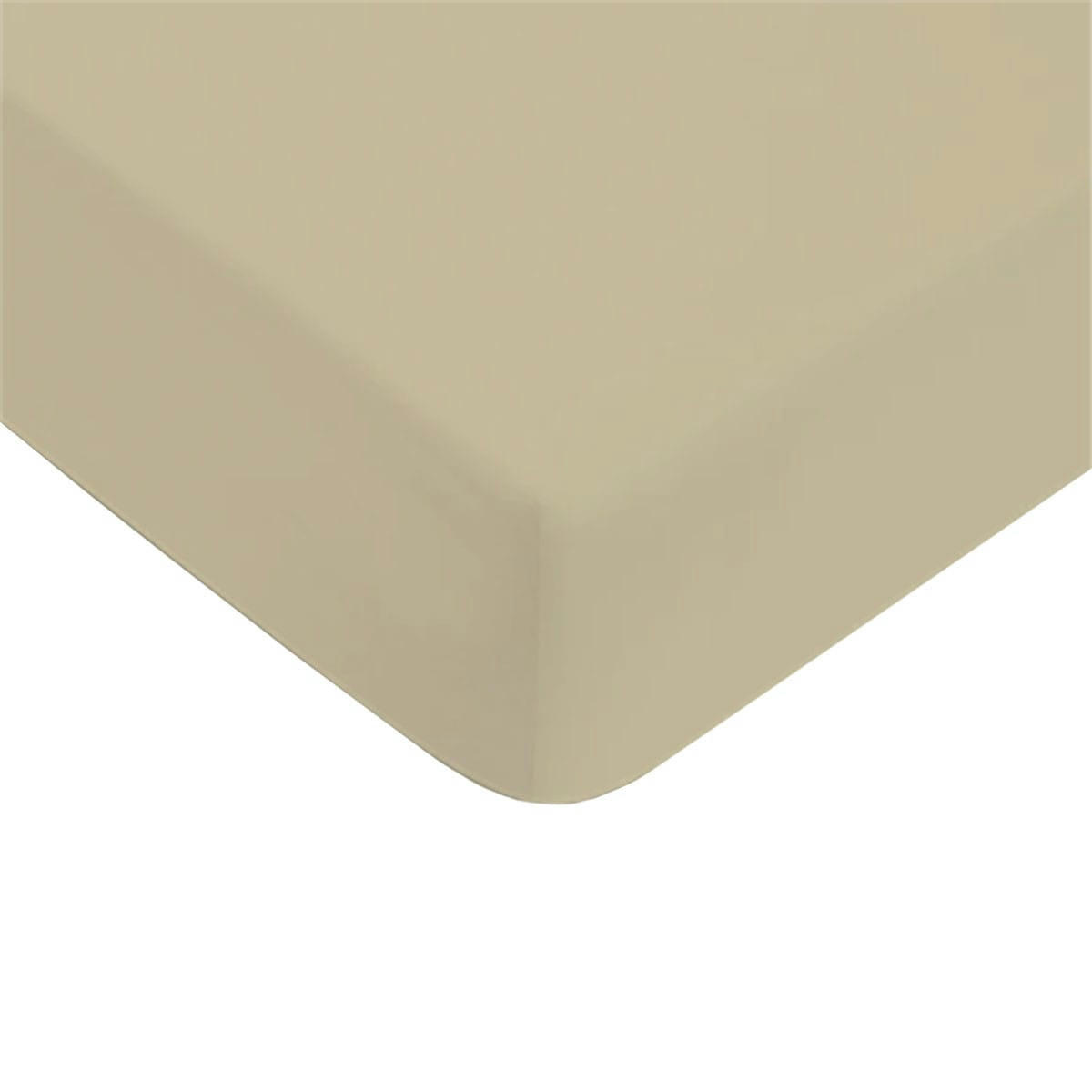 ESSENTIEL - Drap housse coton  uni beige 180x200cm