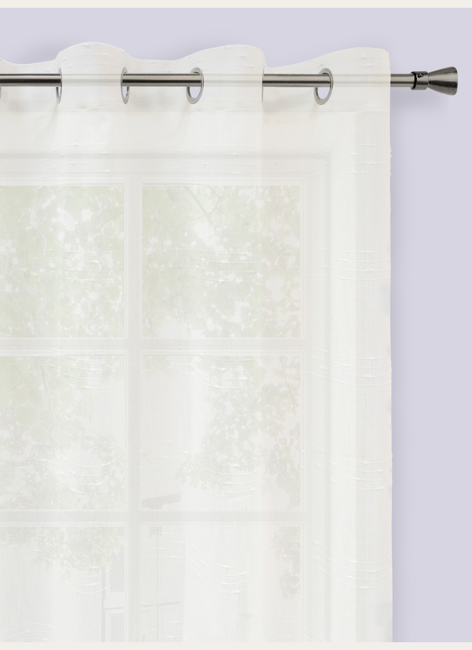 VOILAGE AVEC RAYURES HORIZONTALES EN RELIEFBLANC