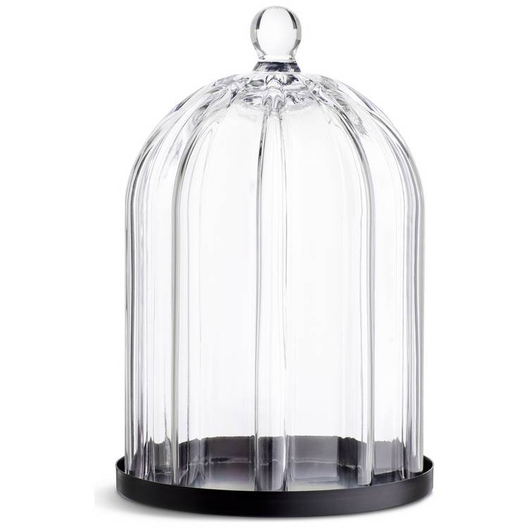 Habitat Ribbed Glass Cloche - Clear