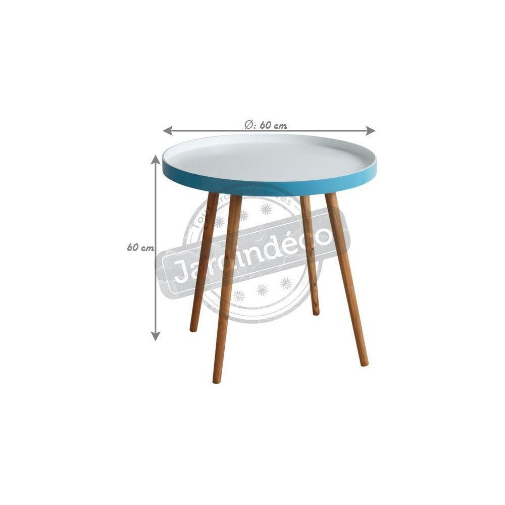 - Table d'appoint en bois et mdf laqué bleu