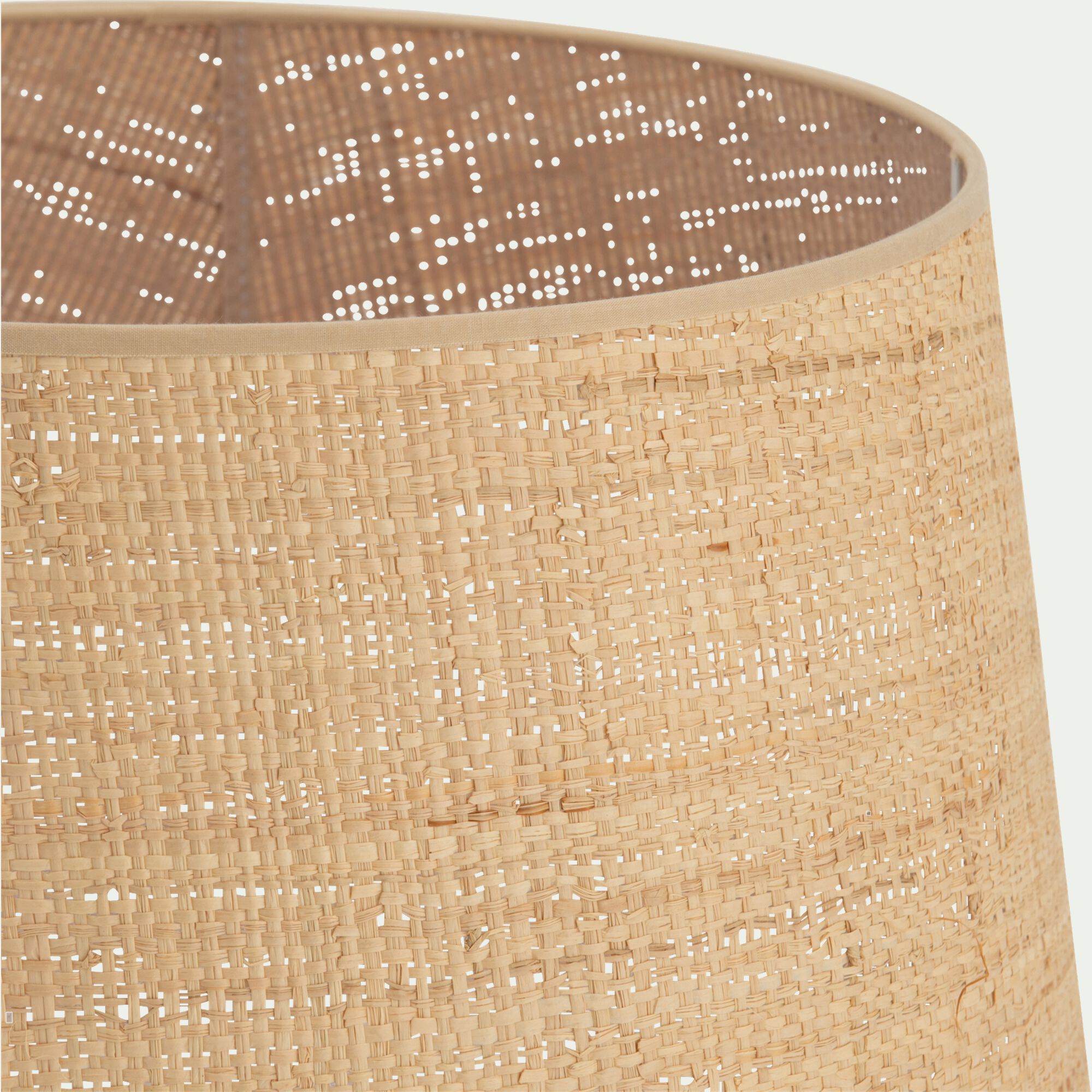 RAPHIA - Abat-jour tambour en raphia D45cm - naturel
