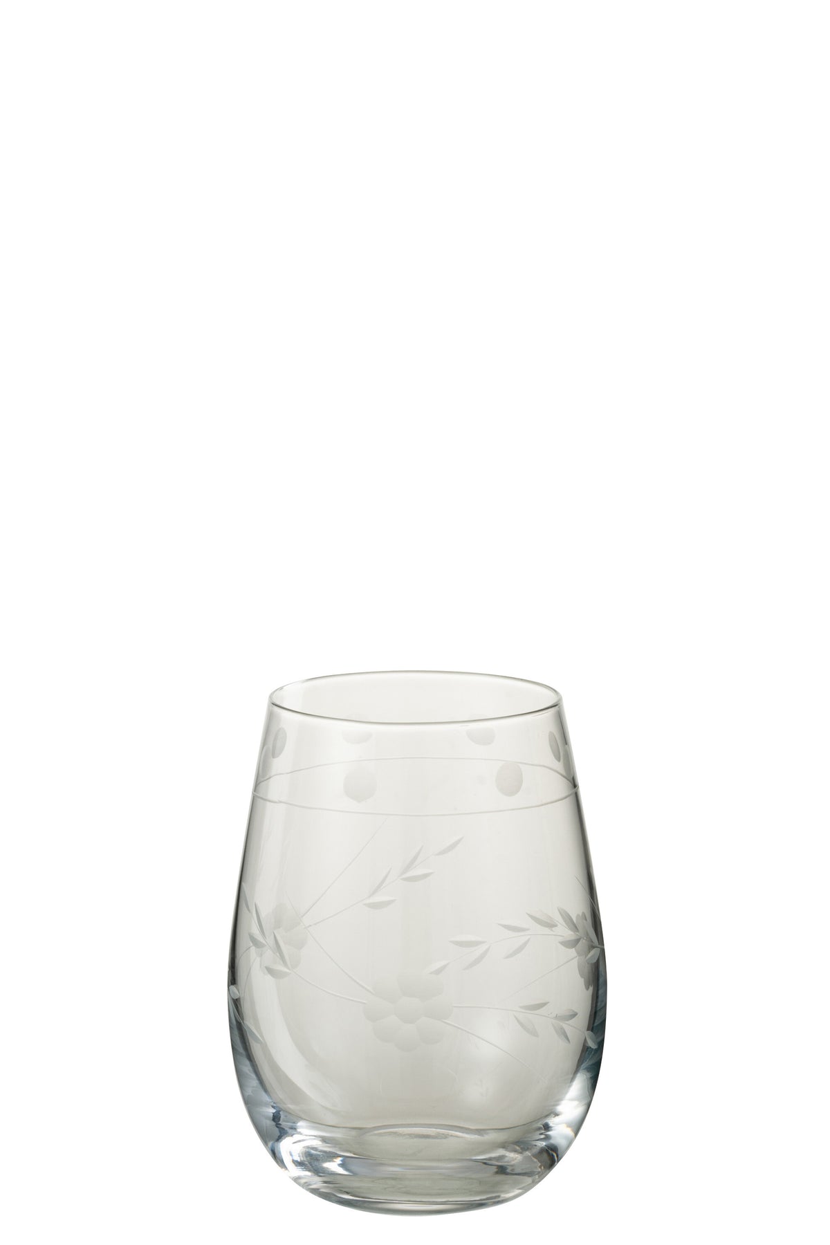 J-Line glas Gegraveerd - glas - transparant - 4 stuks