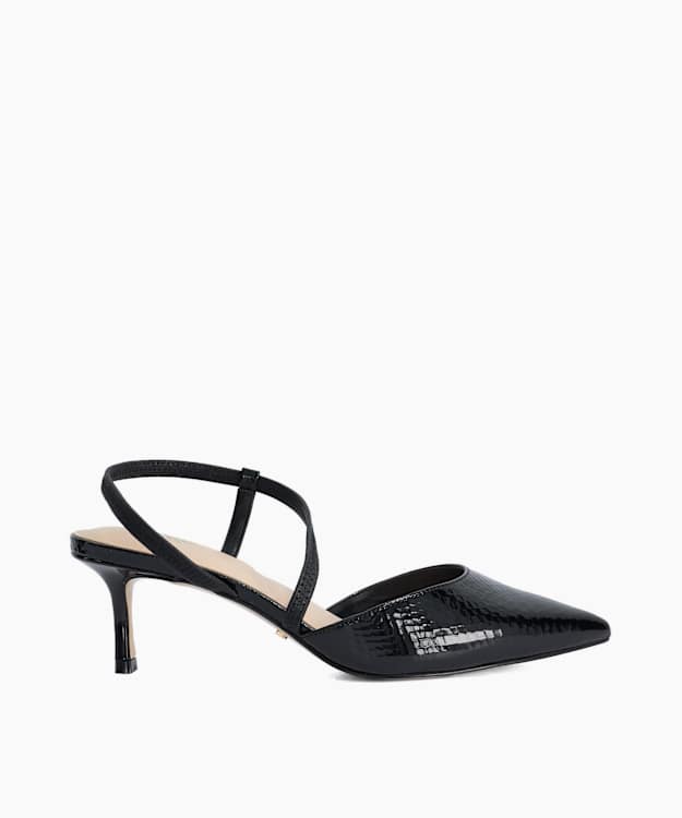 Charming Black - Pointed Toe Heeled Court Shoes