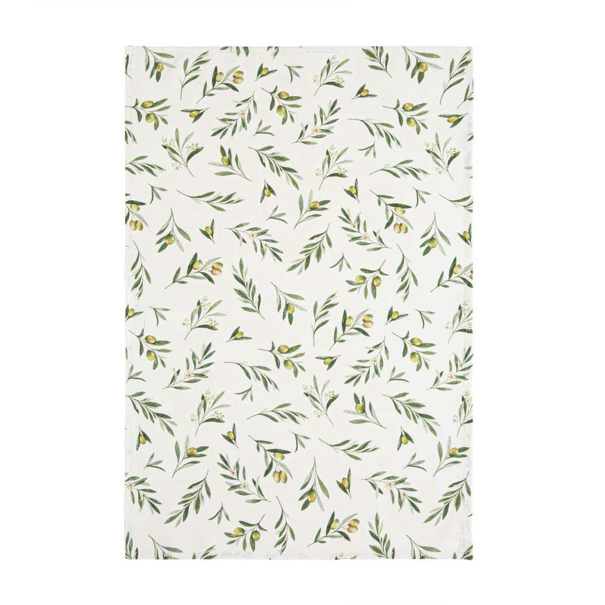 OLIVES - Torchon en métis vert 50x75