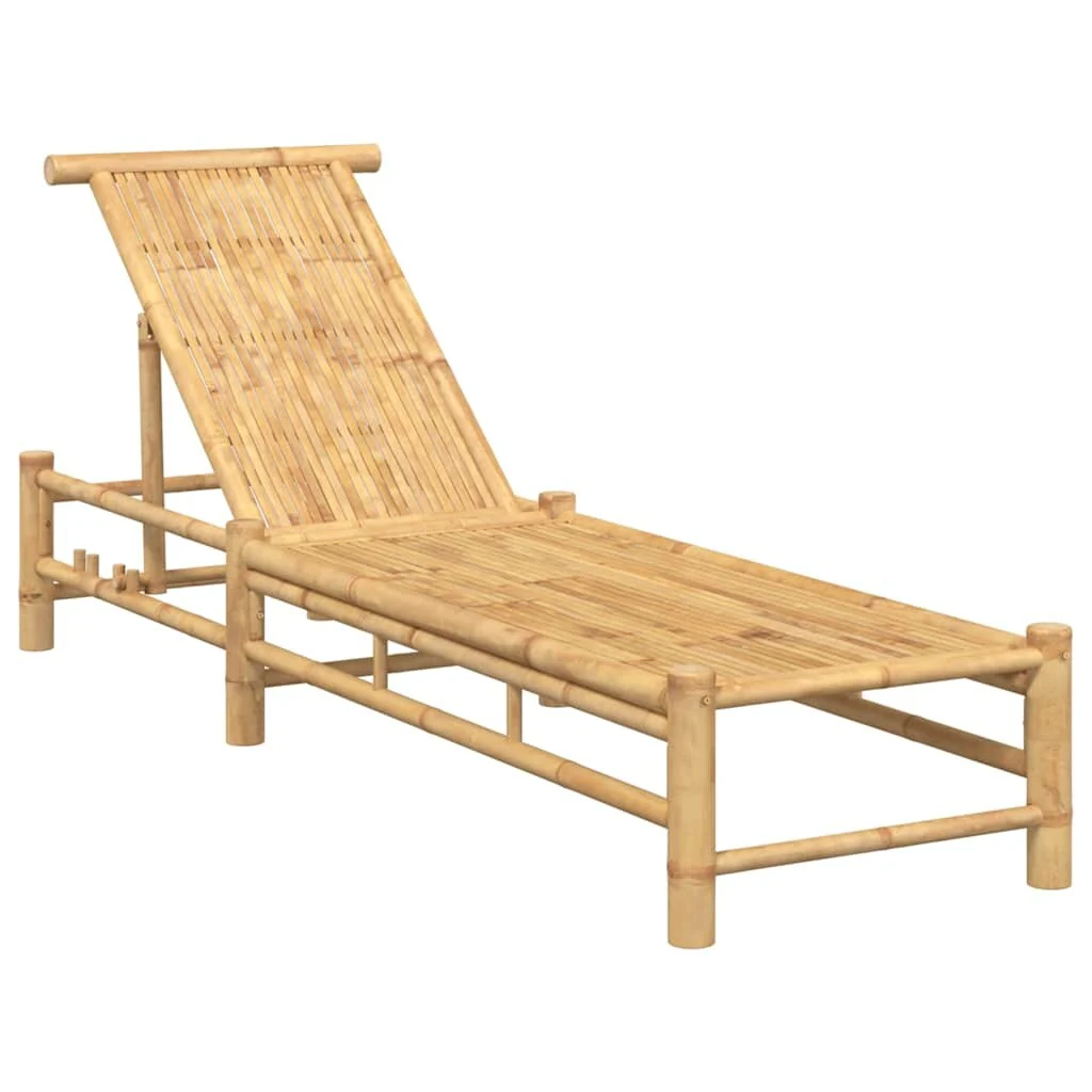 vidaXL Sun Lounger Natural bamboo Bamboo Adult-size - 78.3 x 21.7 x 25.2