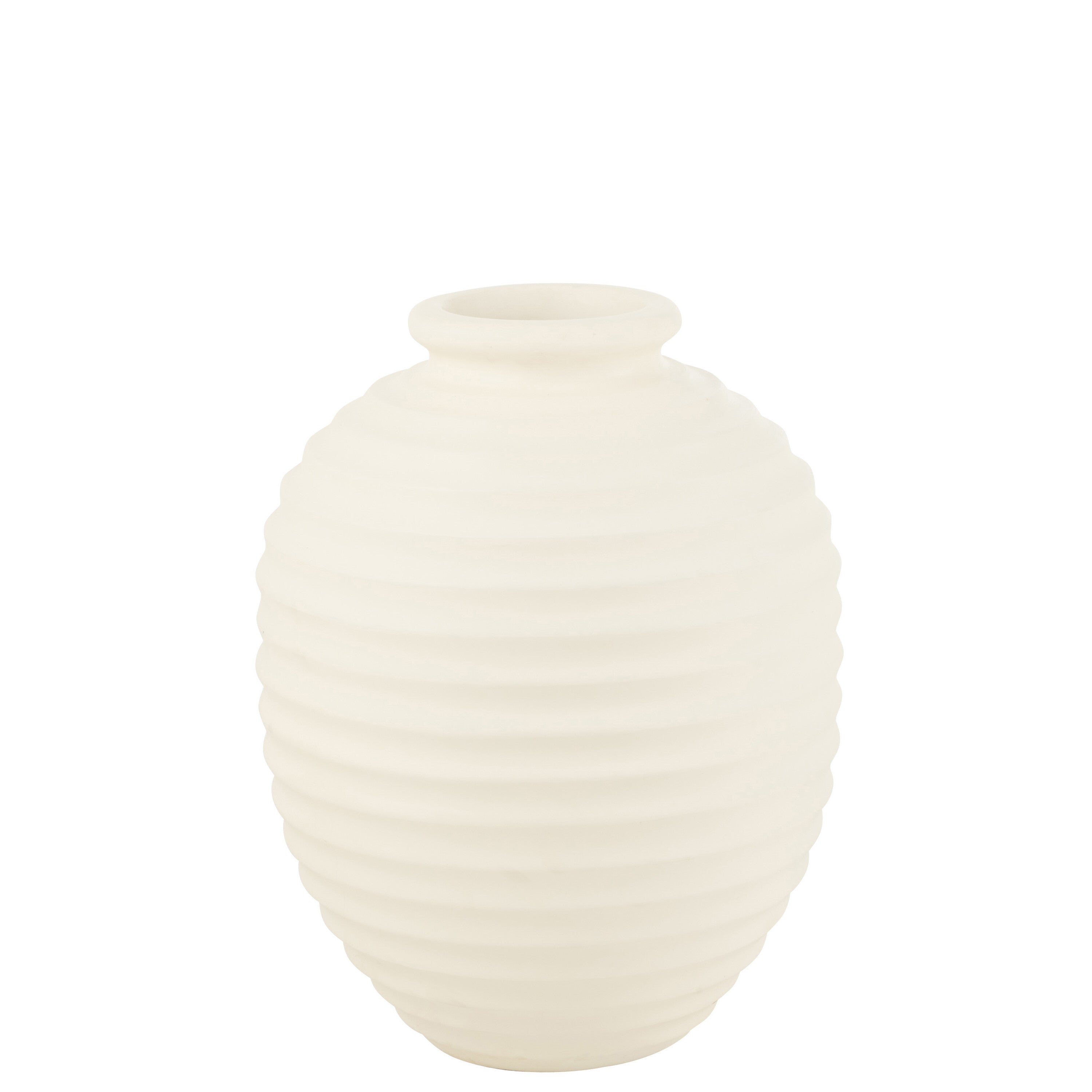 J-Line bloempot Ovaal Terracotta - keramiek - wit - large -