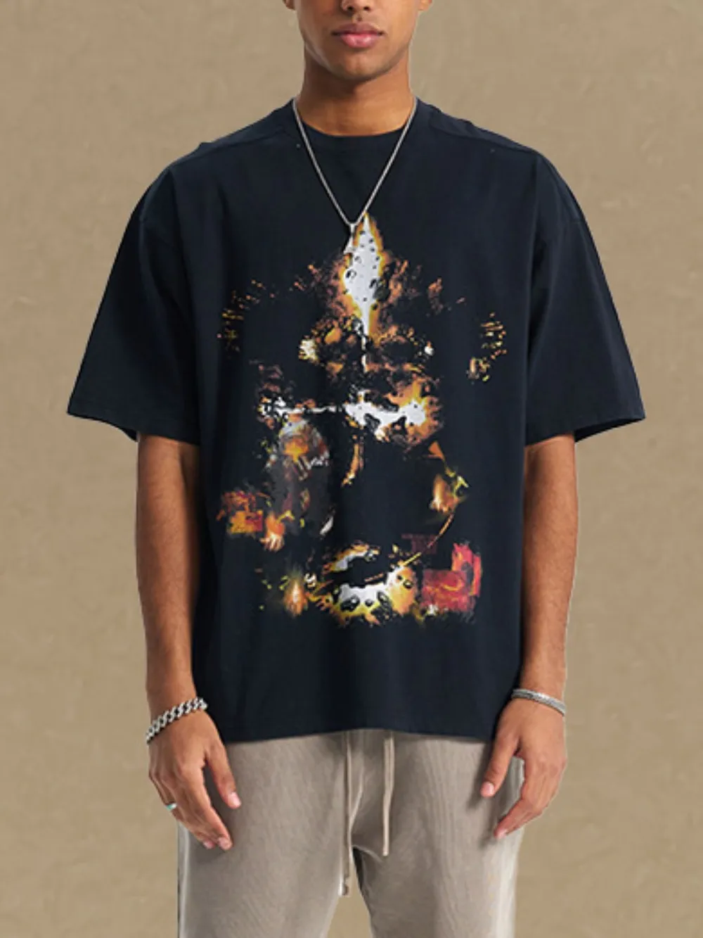 Men's Graphic Round Neck Half Sleeve T-Shirt