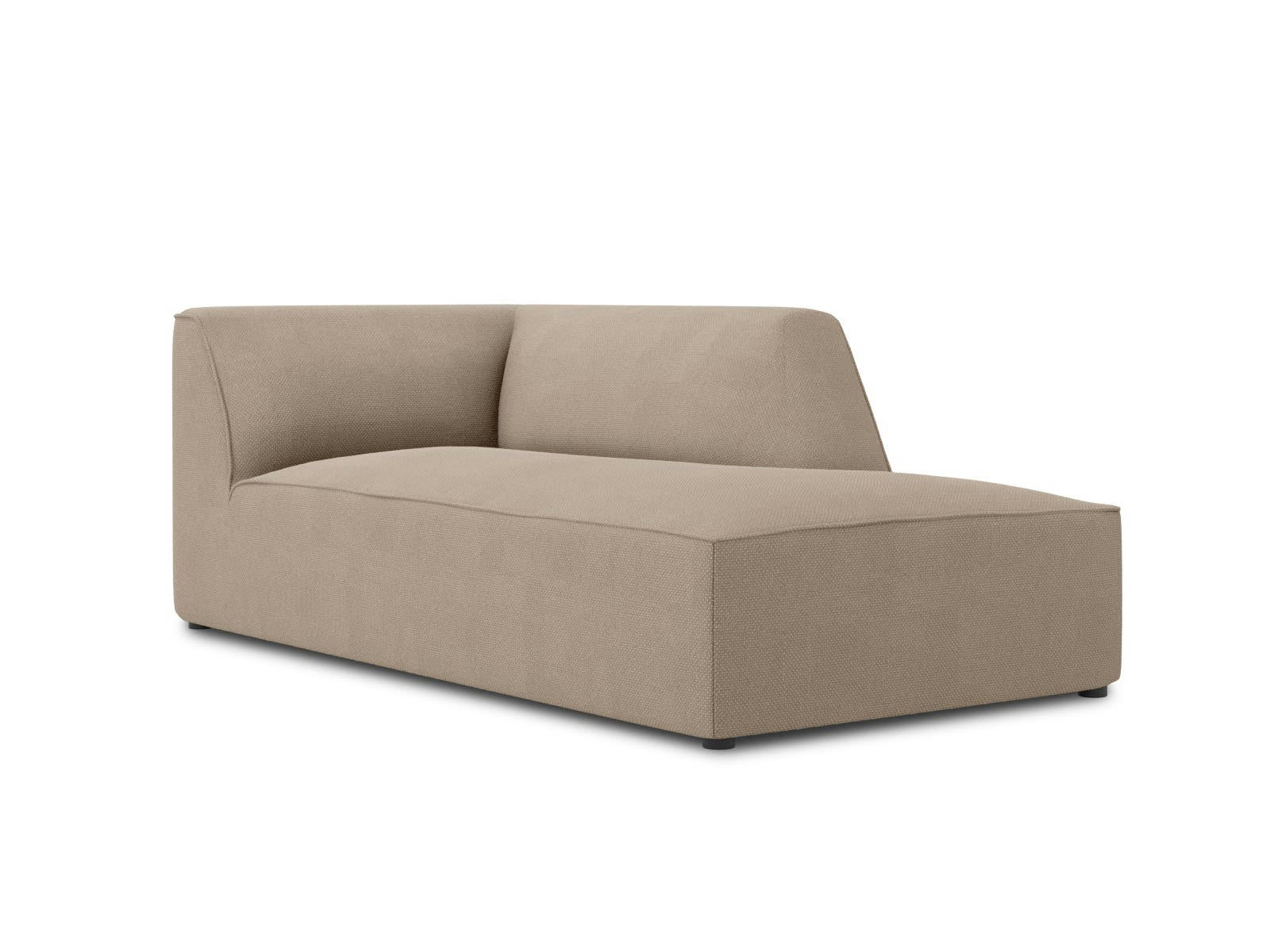 RUBY - Méridienne droite 1 place en tissu structurel beige foncé