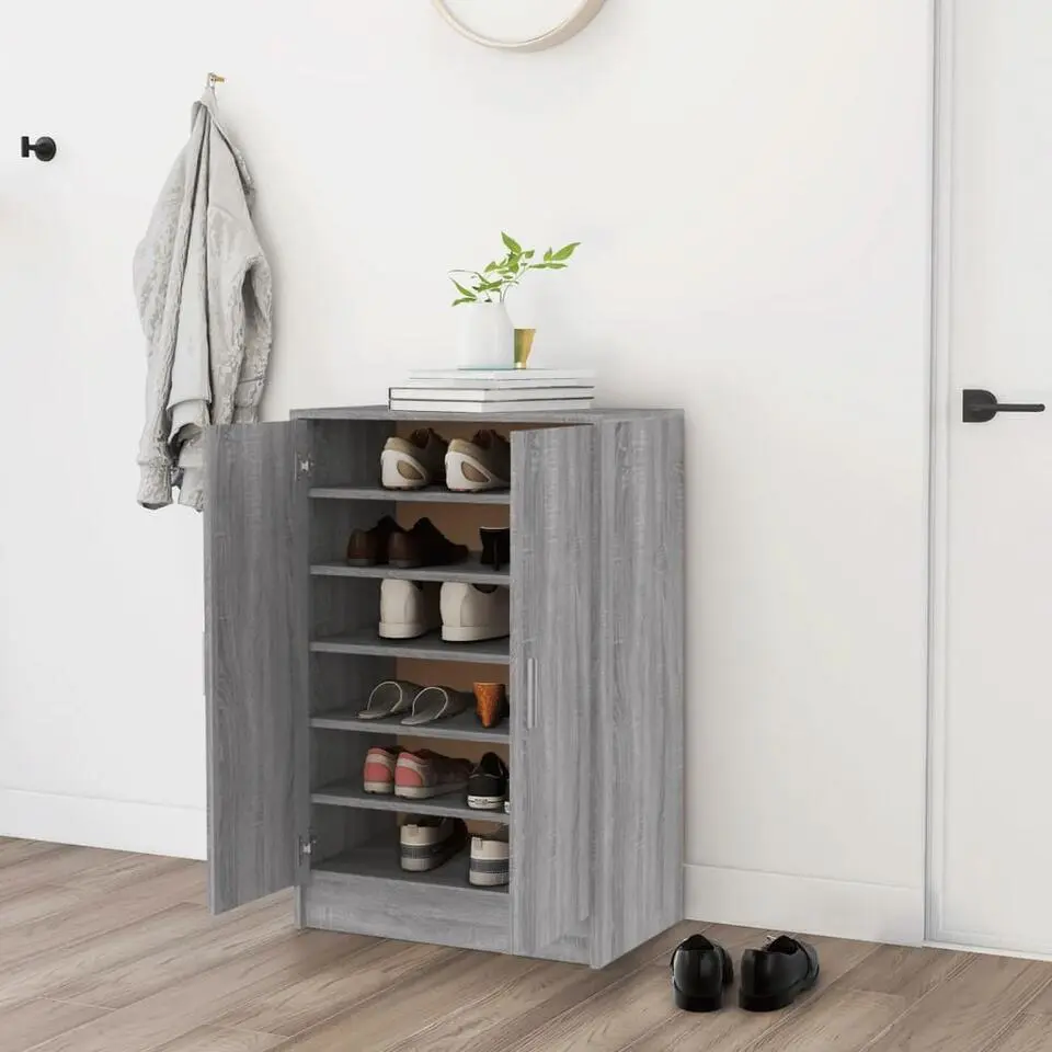 vidaXL - Schoenenkast - Grijs sonoma - Bewerkt hout - 60 x 35 x 92 cm