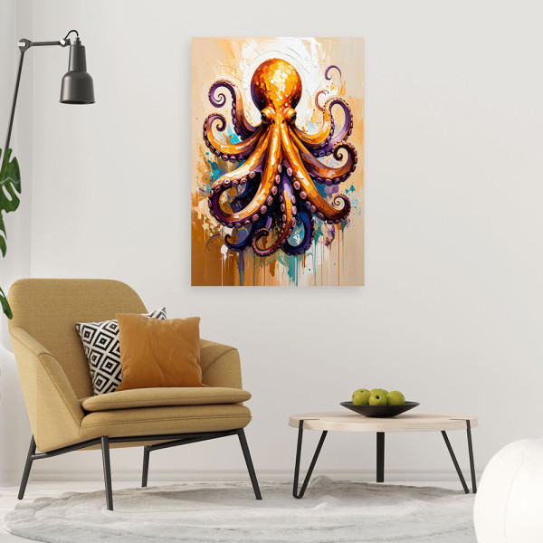 Feeby Obraz nowoczesny do kuchni baru restauracji, Ośmiornica 40x60
