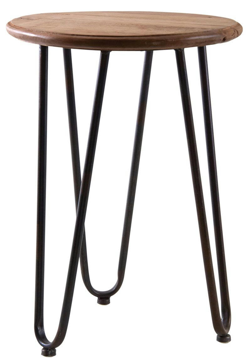 - Table ronde en bois et métal filae