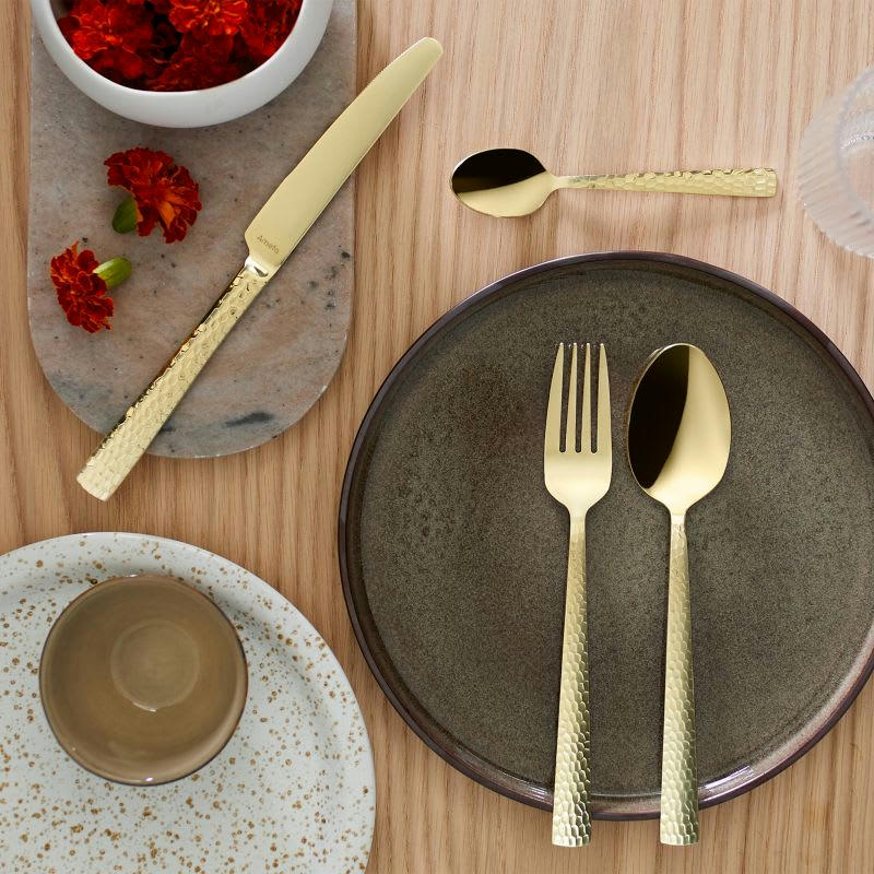 FELICITY - Service 6 cuillères moka/expresso en Acier Inoxydable + PVD Champagne