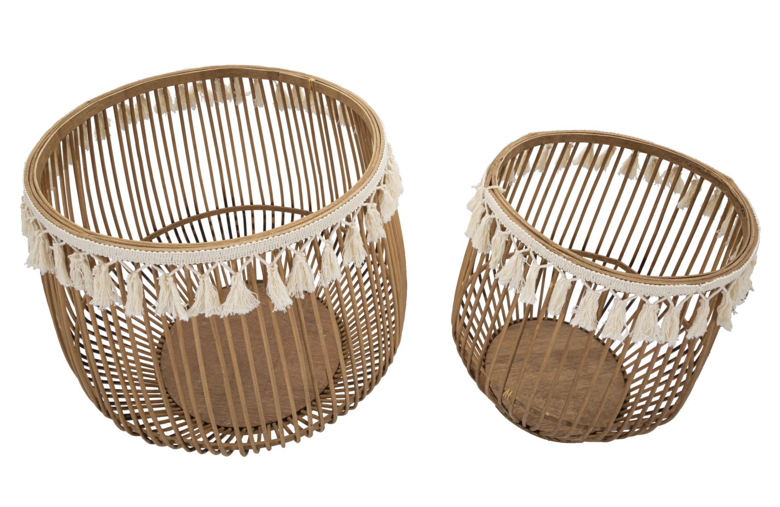 Mauro Ferretti Fuji Set van 2 bruine rotan manden