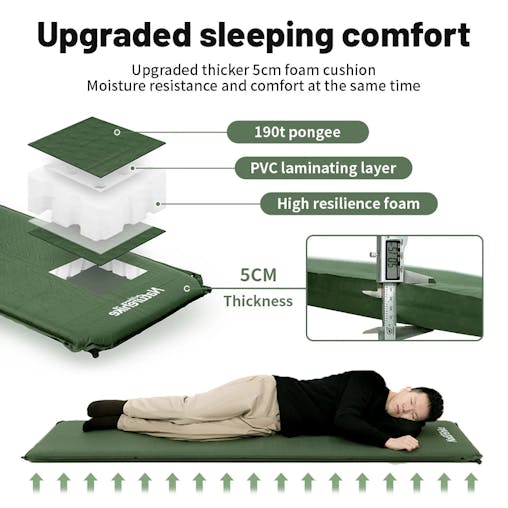 NNEOBA Self-Inflating Air Mattress Camping Foam Sleeping Mat