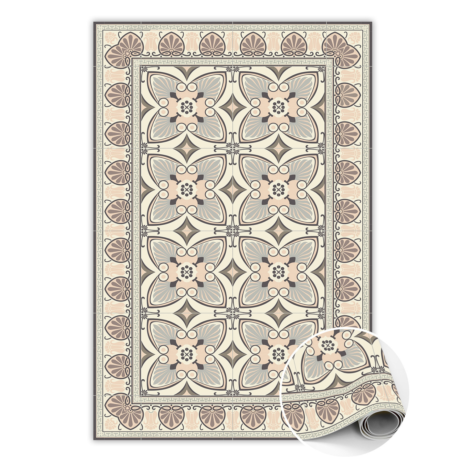 Wewnętrzny dywan winylowy Vintage pawie pióra 60 x 90 cm