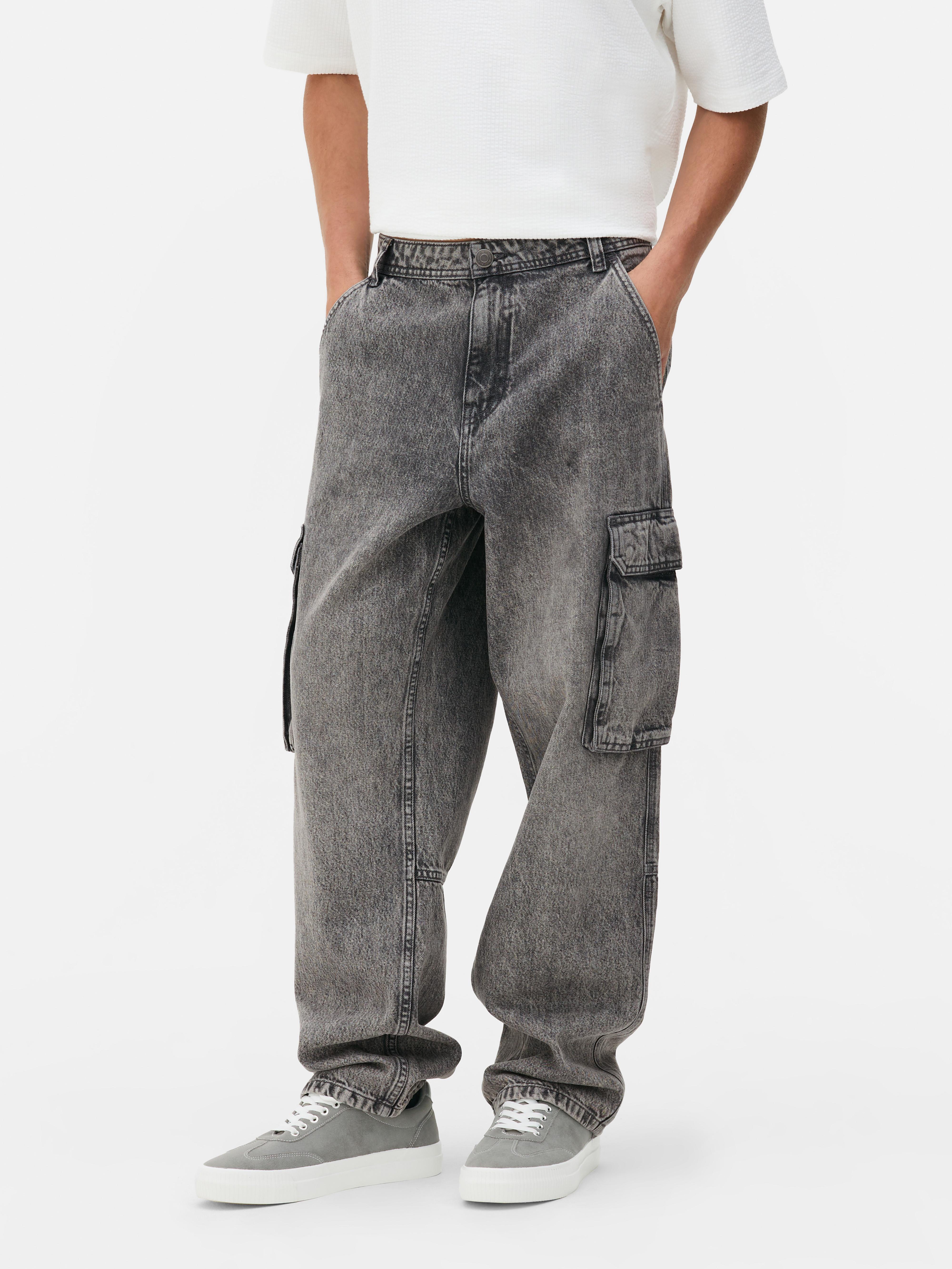 Mid-Rise Loose Cargo Jeans