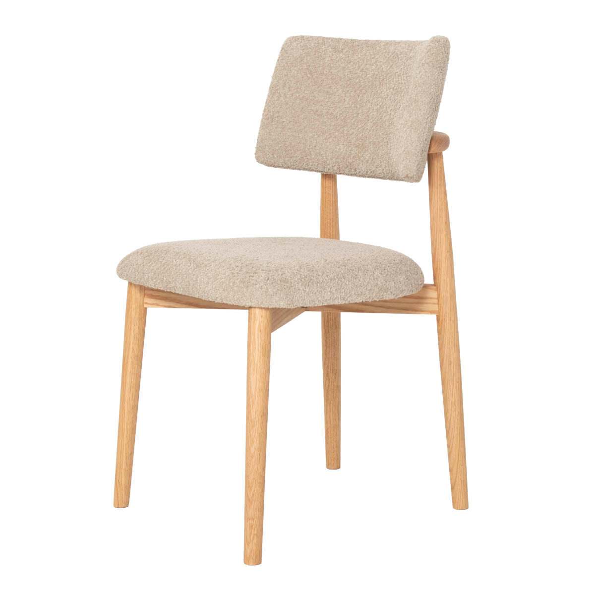 Giga Meubel Eetkamerstoel Nova - Teakhout/Polyester - Taupe - Set van 2