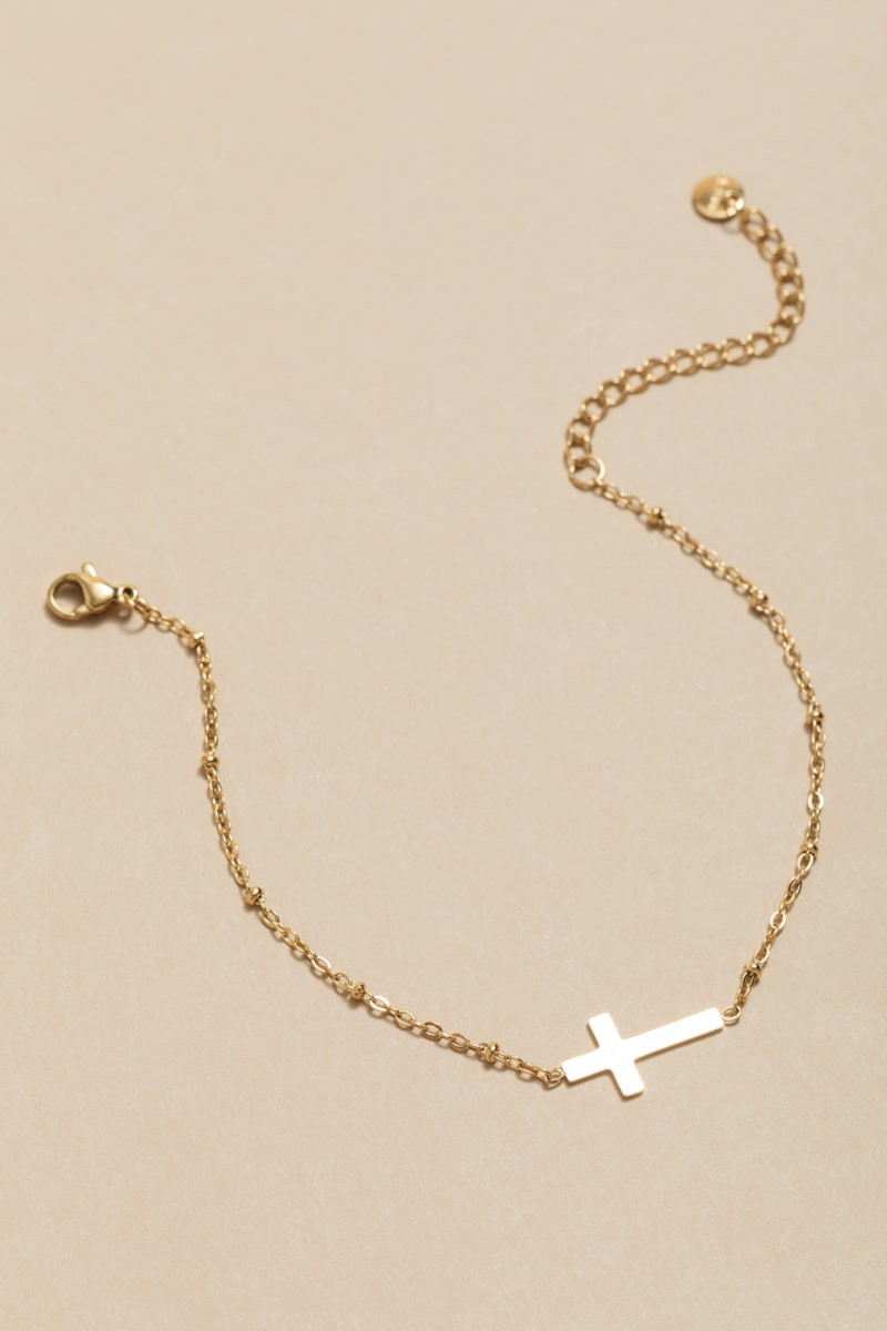Doris Stainless Steel Cross Bracelet