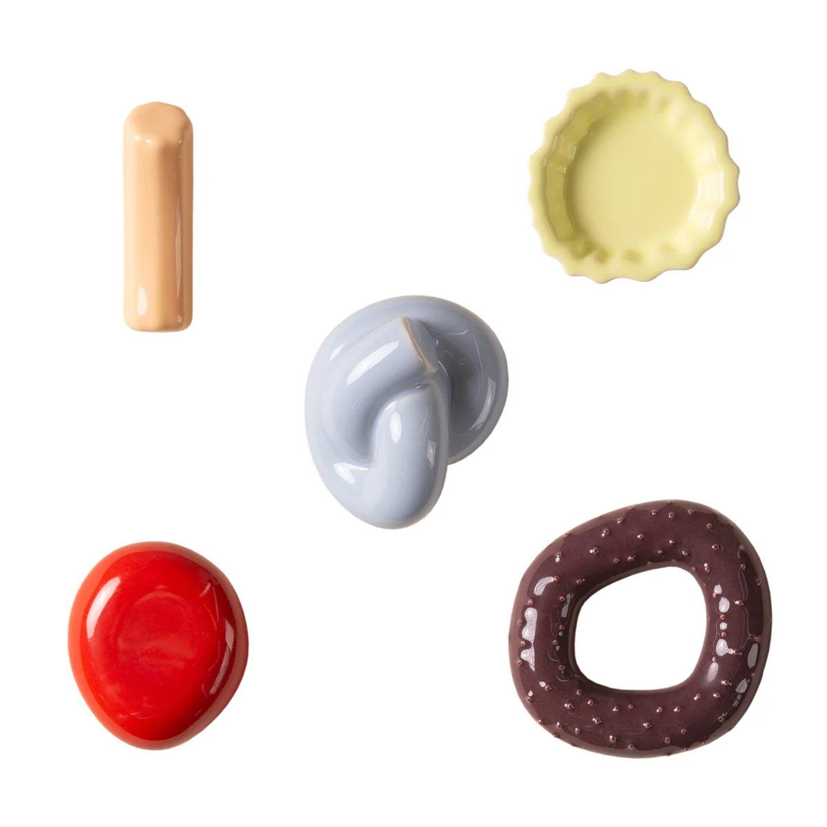 Schneid - Fossil Wandhaken, bunt (5er-Set)