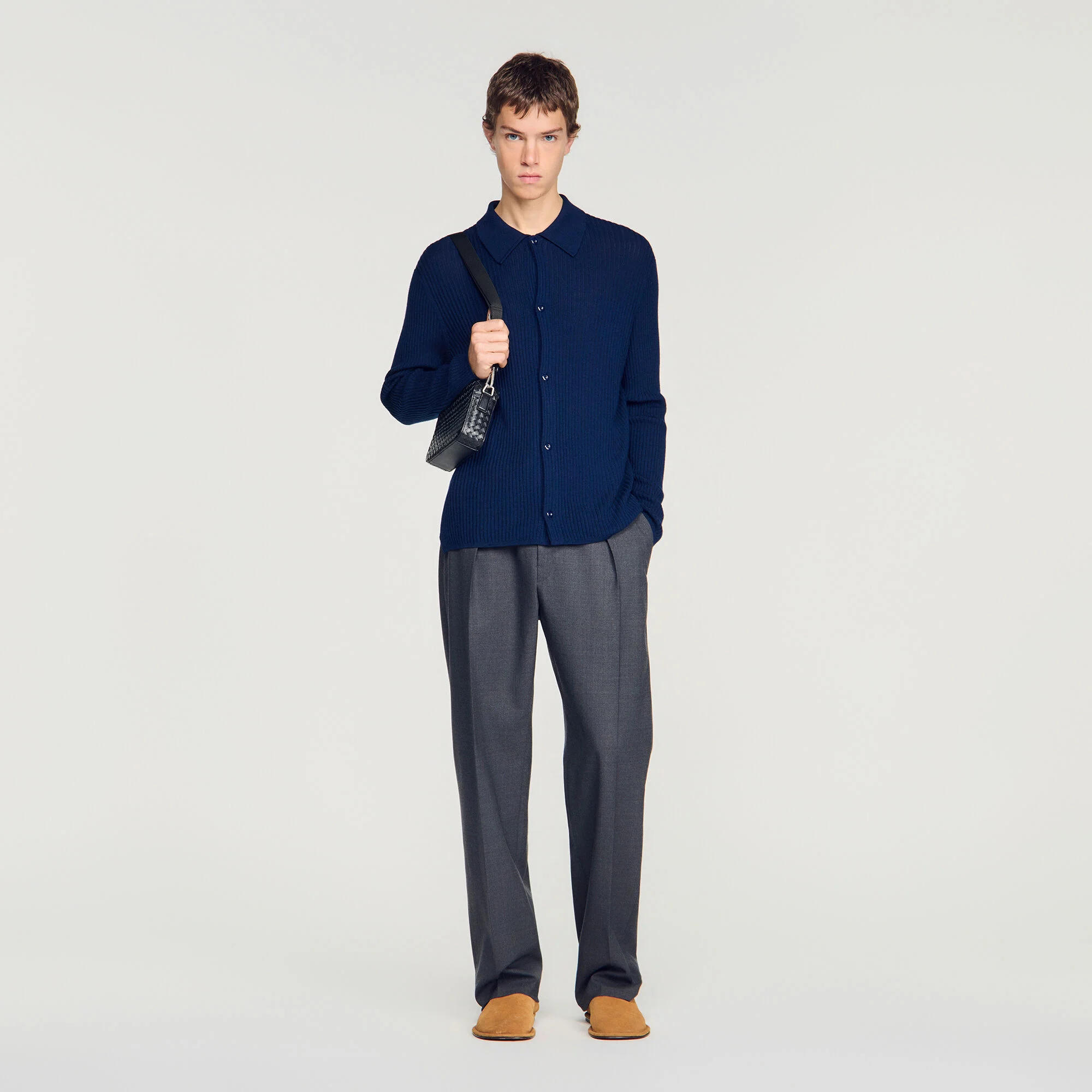 Chemise en maille côtelée