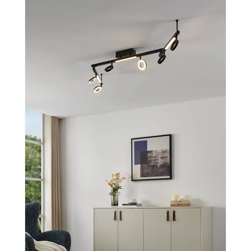 EGLO Cardillio 1 Opbouwspot - LED - 158 cm - Zwart