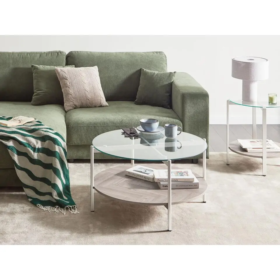 LOVELL - Salontafel - Donkerbruin/Zilver - Hout