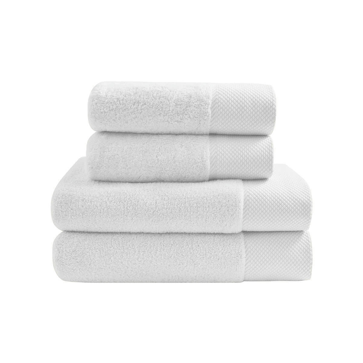 SENSOFT - Ensemble de bain 4 pièces en coton peigné Zéro Twist Blanc