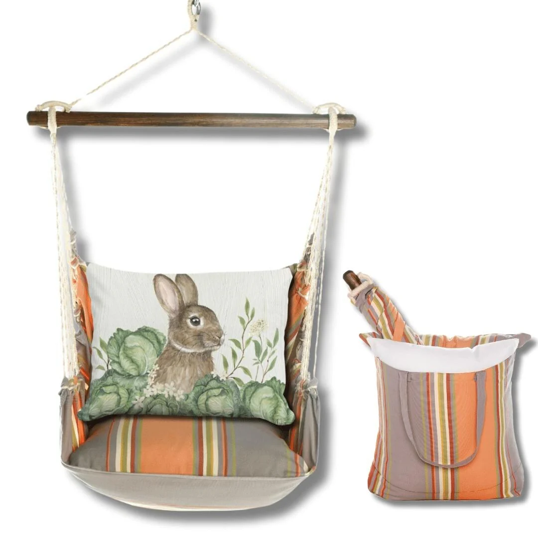 Magnolia Casual Swing Set 4 piece - Serene Sunset w/ Rabbit and Cabbages