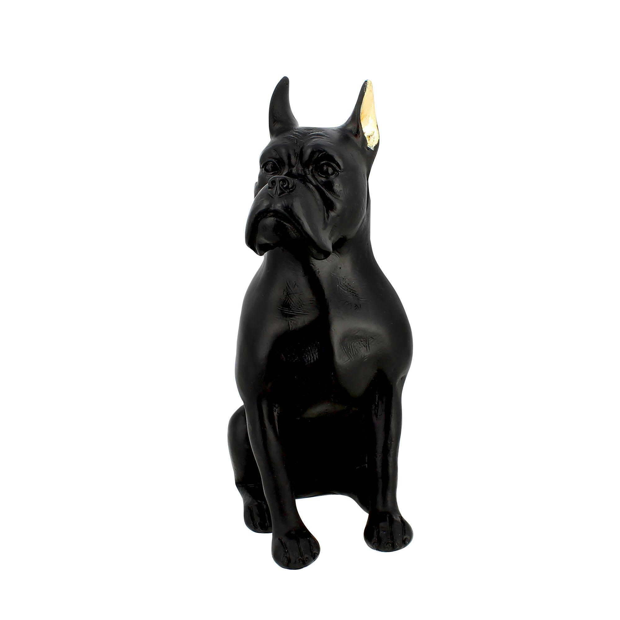 HECTOR - Chien noir en résine