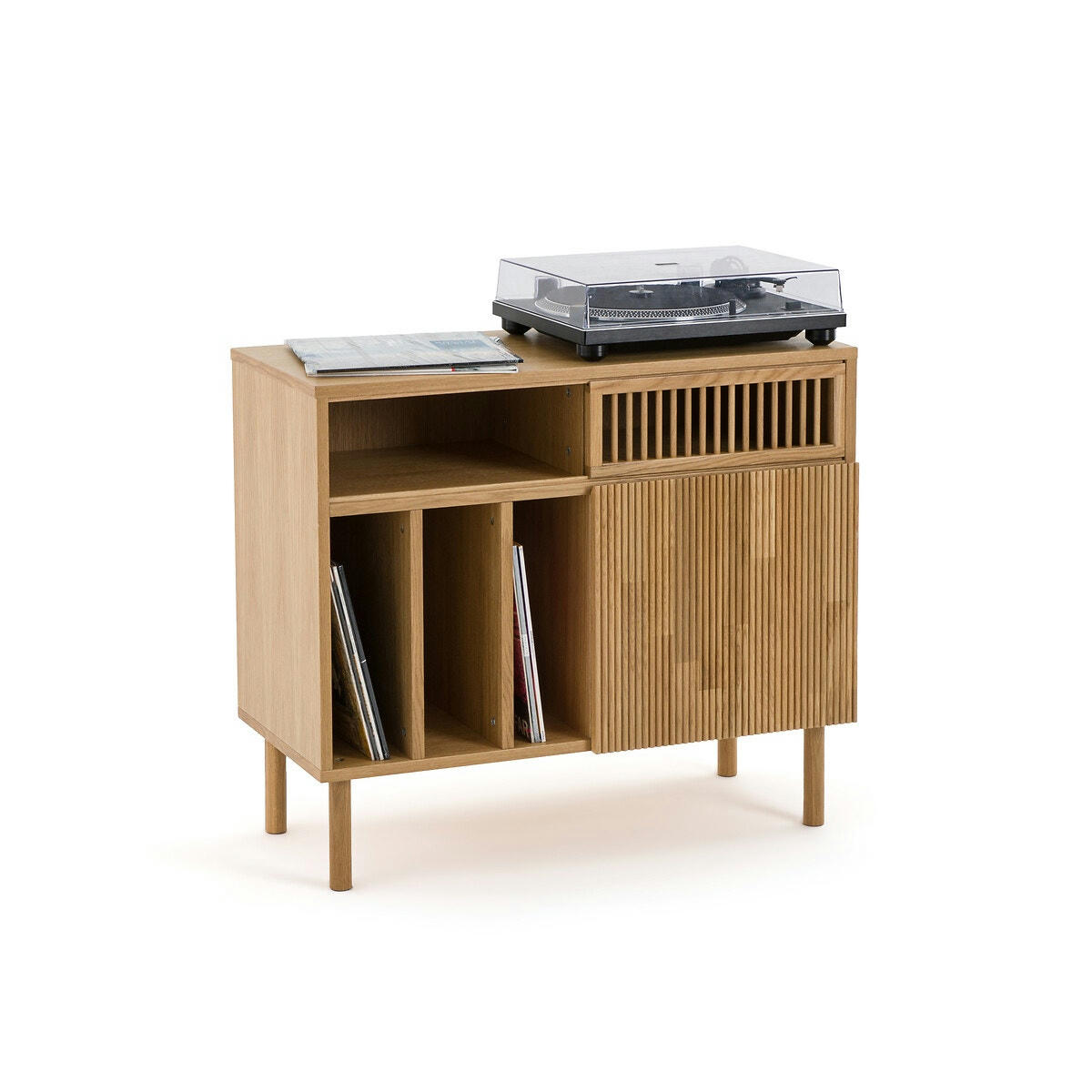 Meuble vinyles chêne massif, Bilbao