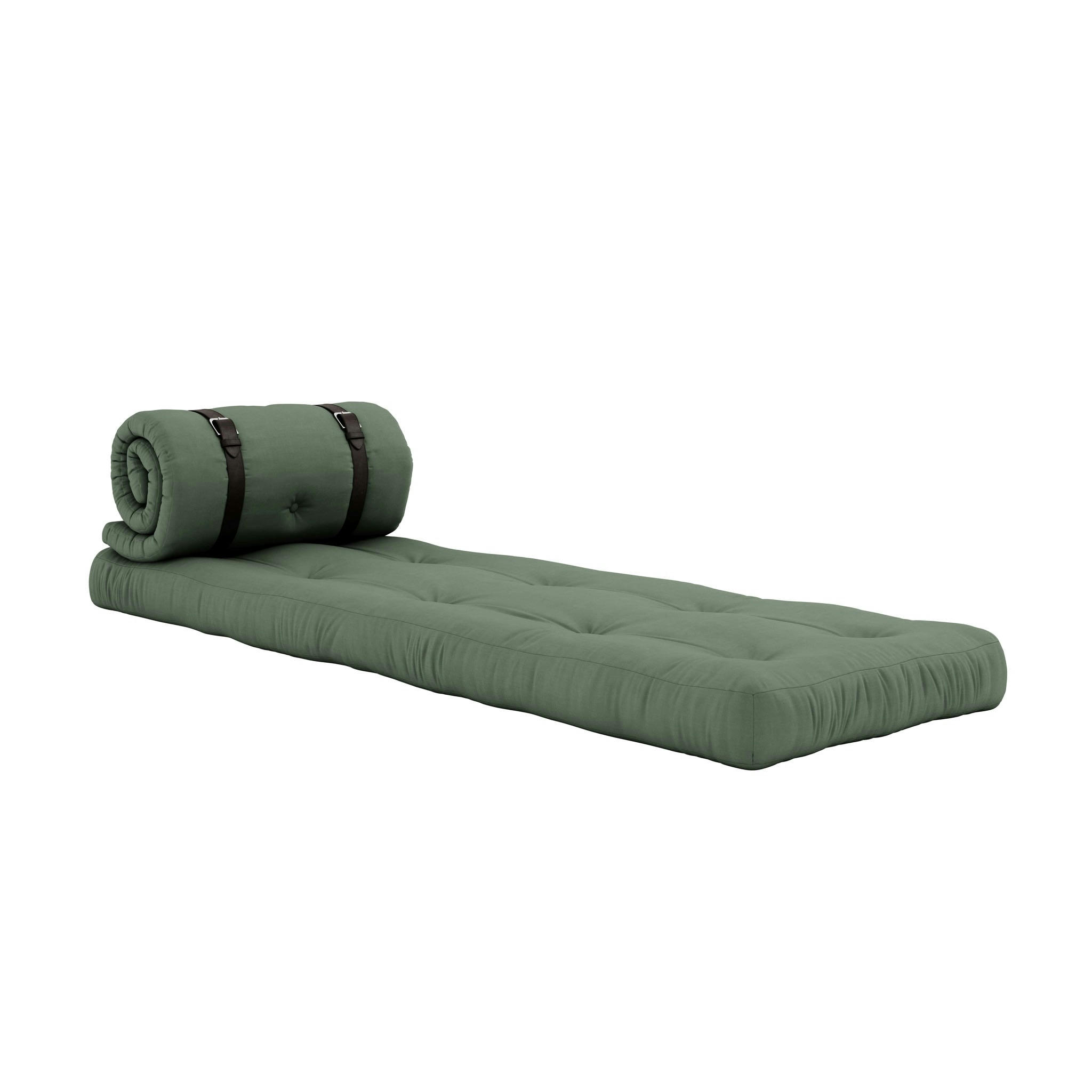 - Matelas futon pouf 2 en 1 kaki 70x200