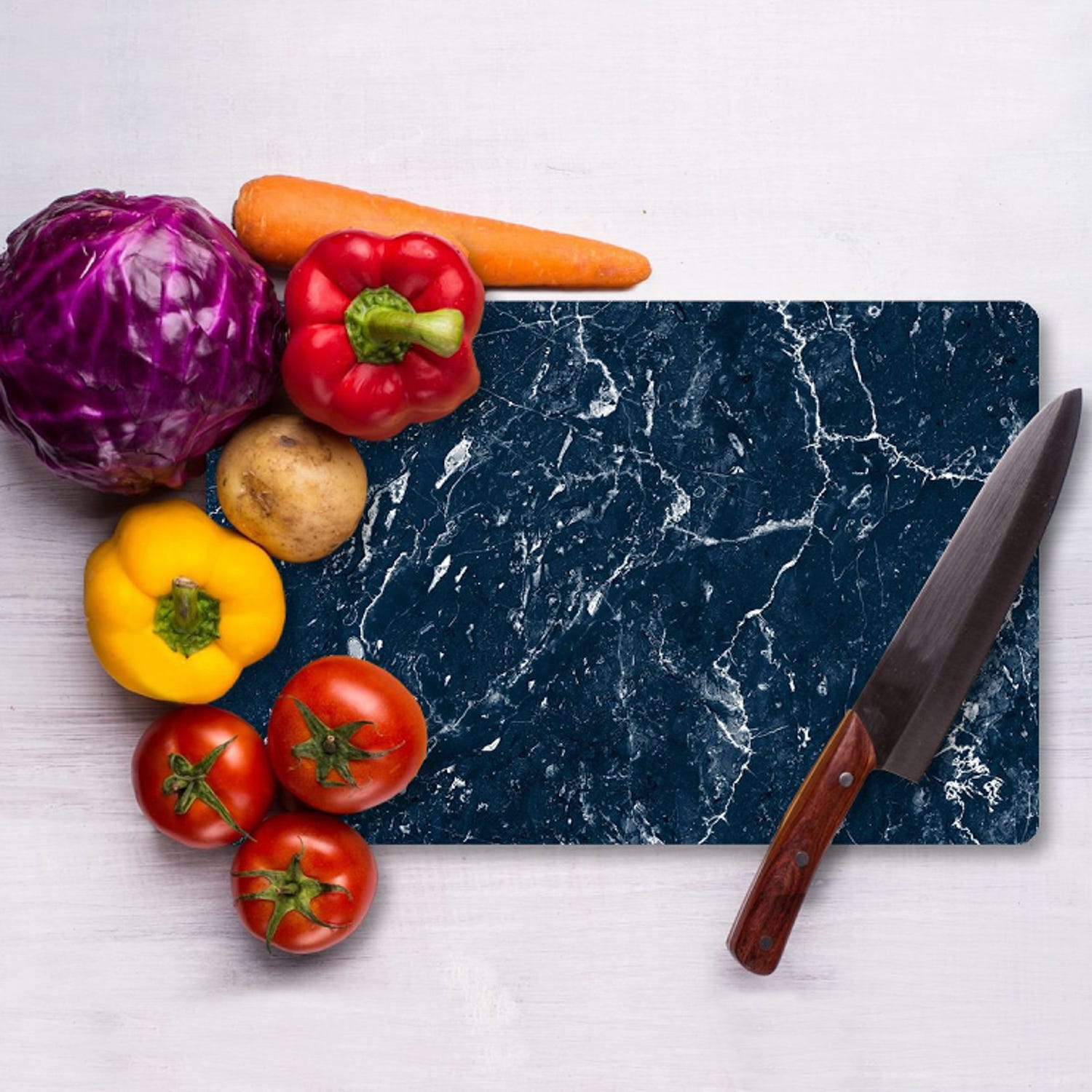 Tagliere effetto marmo blu 20x30 cm