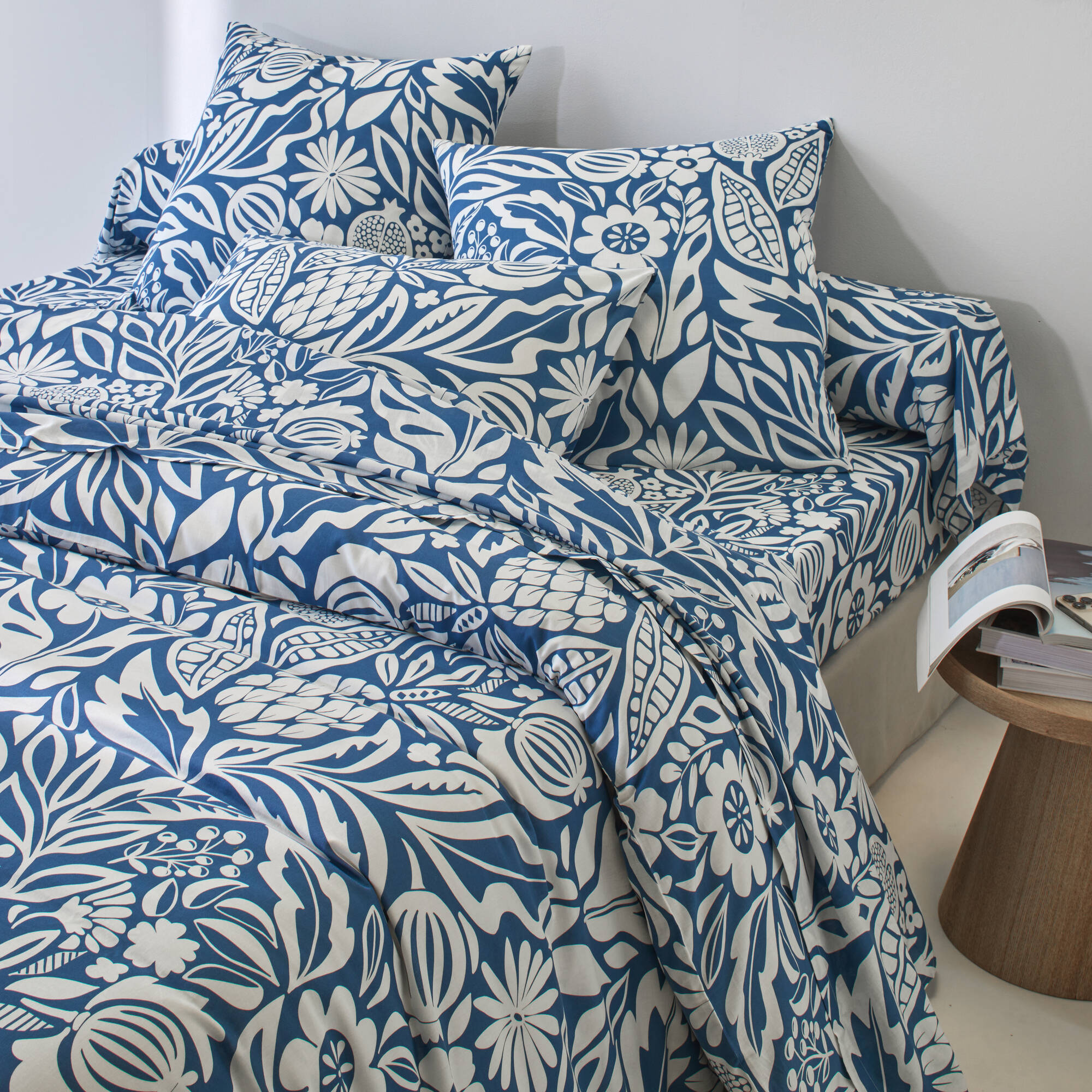 Linge de lit Montego en coton imprimé