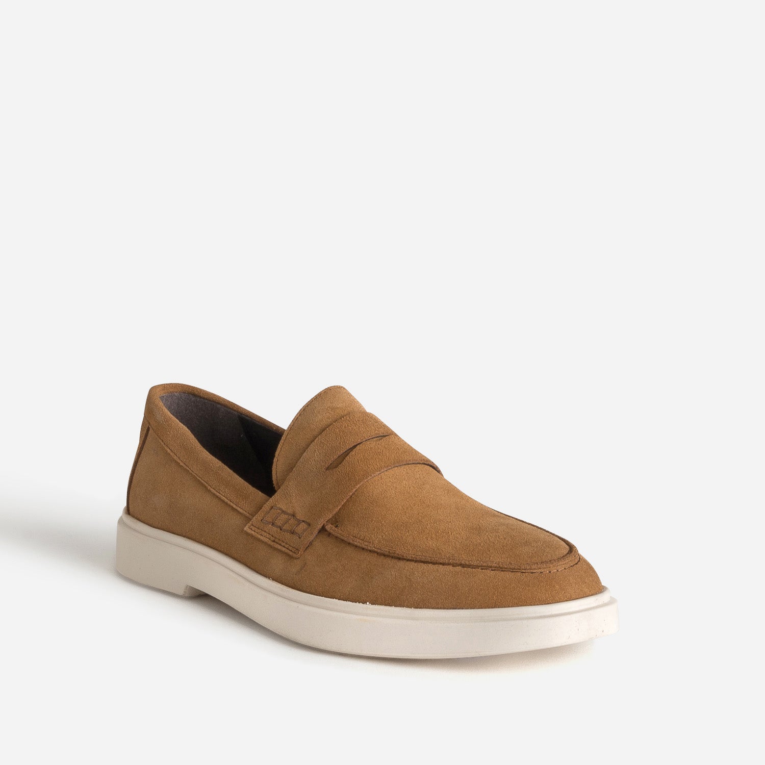 Mocassin cognac cuir velours semelle sport
