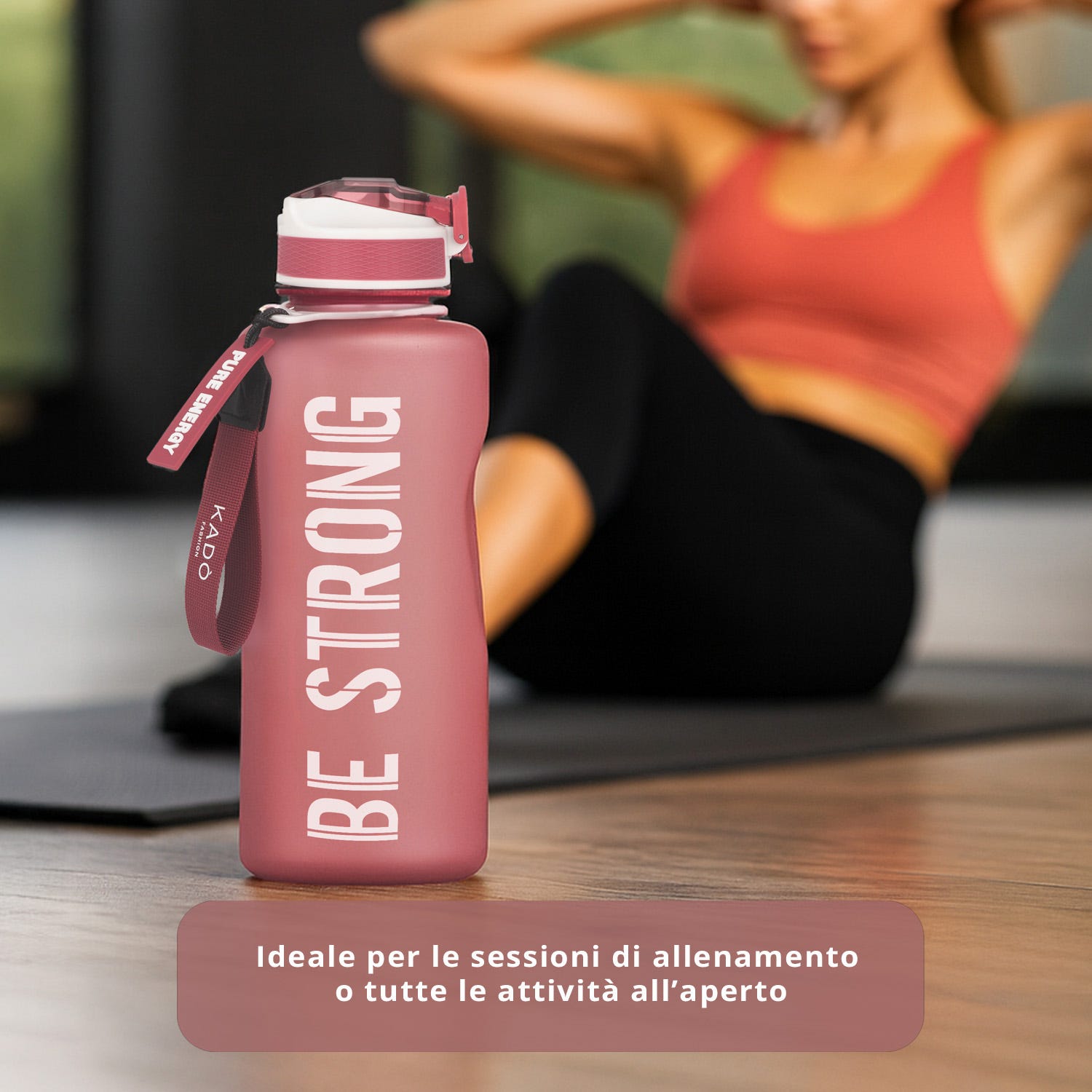 Borraccia scritta motivazionale 2,2 L rosso Bold Collection