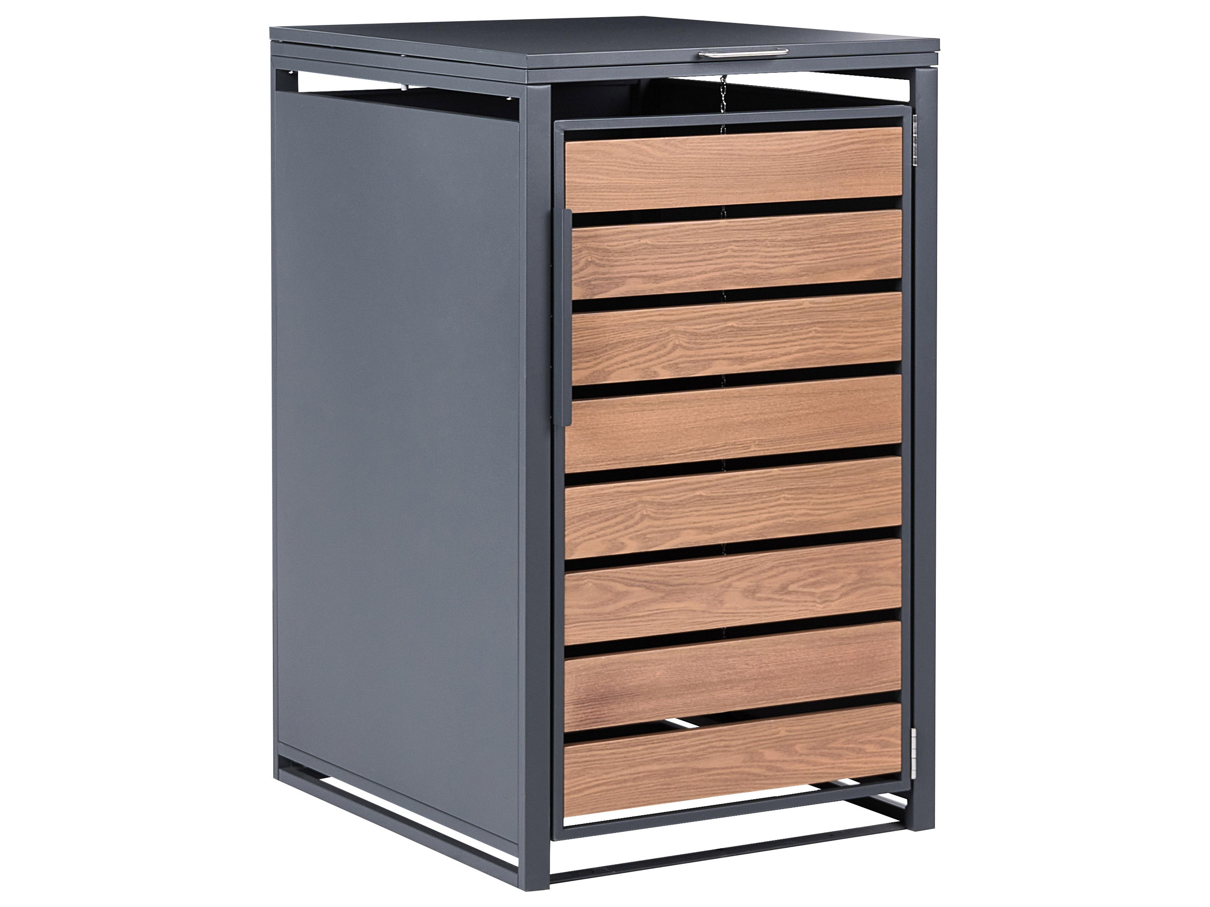 Trash Bin Cover 240 L POLICORO Metal Dark Grey