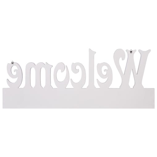 NNEVL Wall Mounted Coat Rack WELCOME White 74x29.5 cm