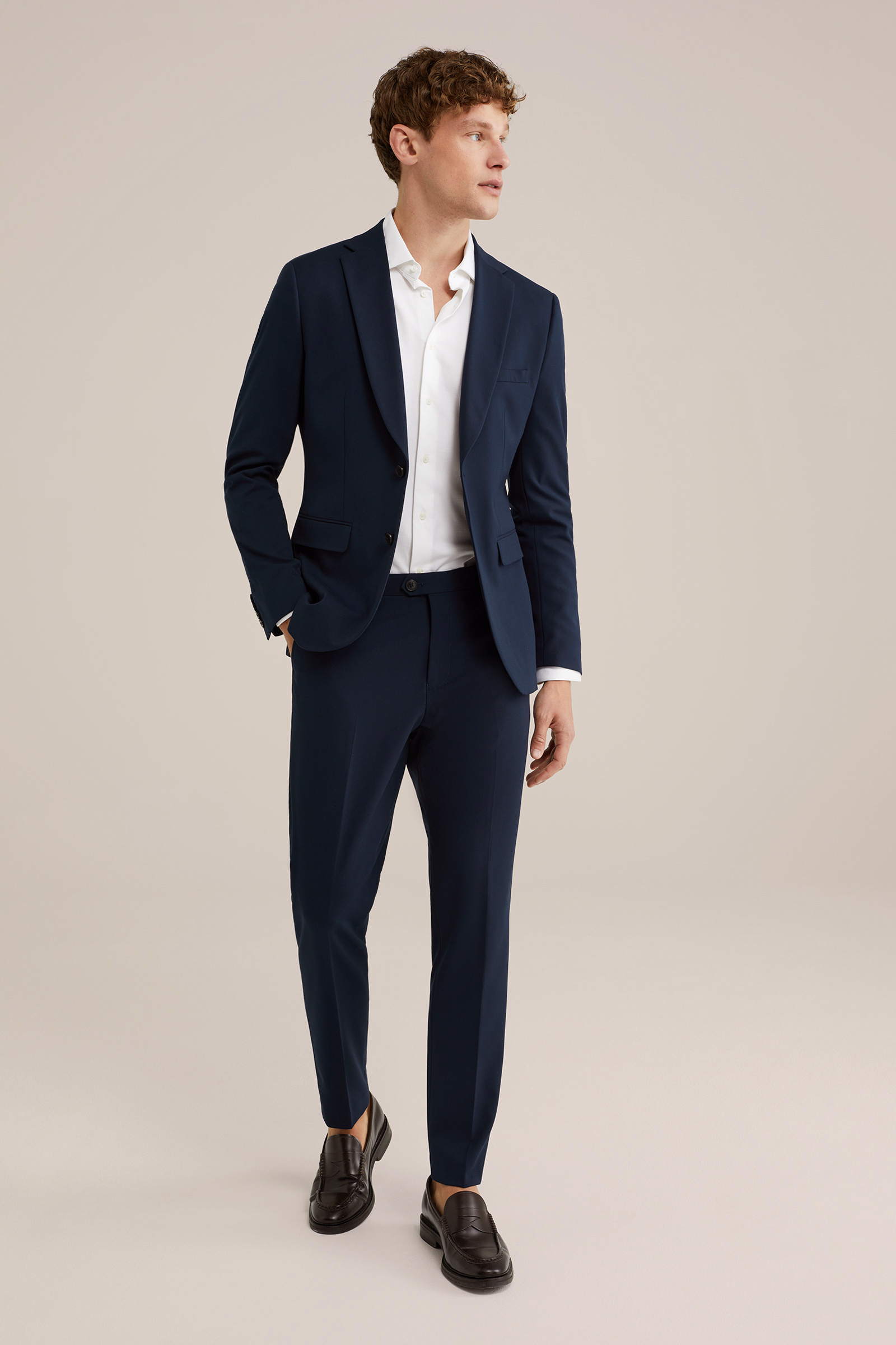 Heren Premium slim fit overhemd met jacquard structuur