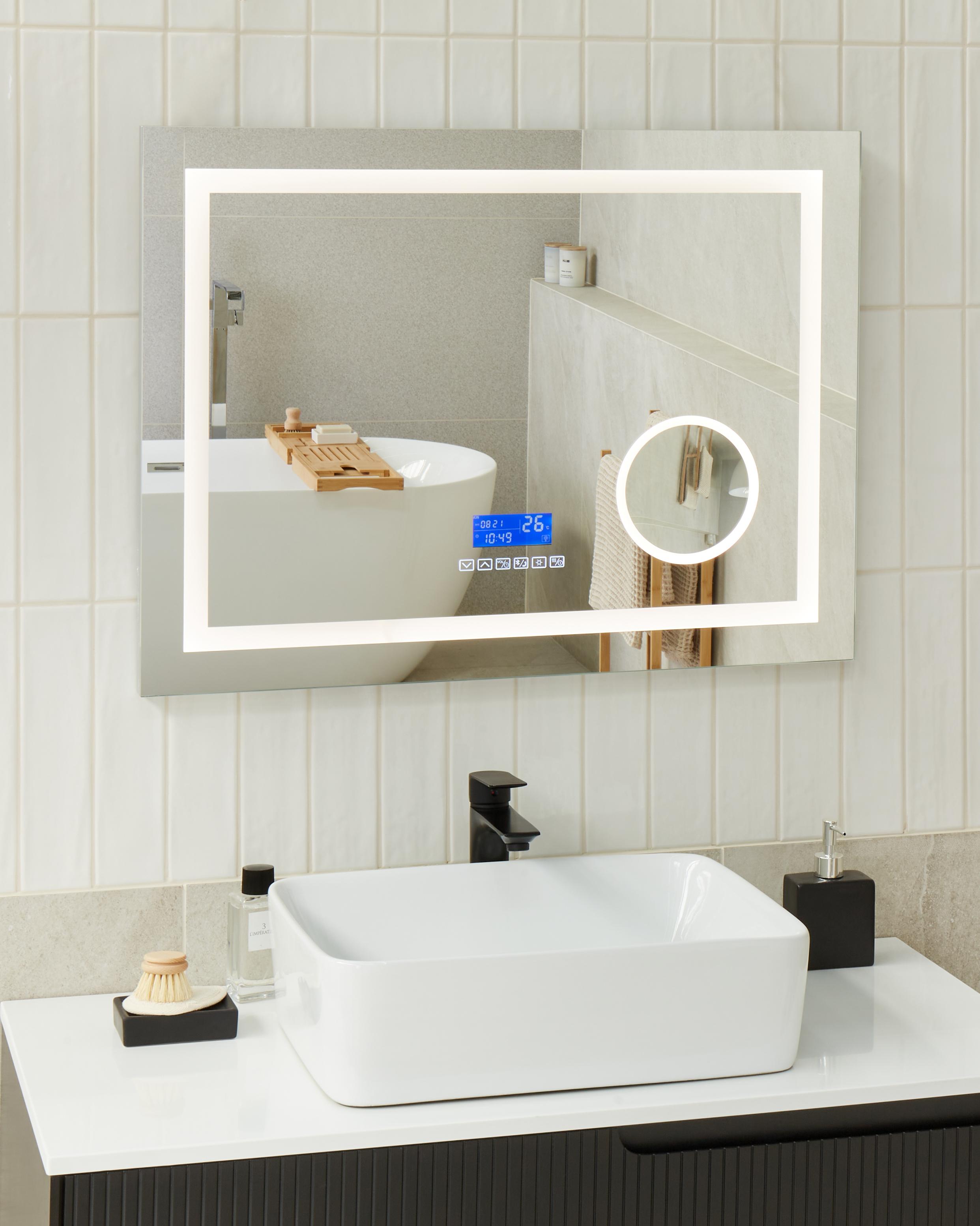 LED Bathroom Mirror THAIX 80 cm 60 cm Silver