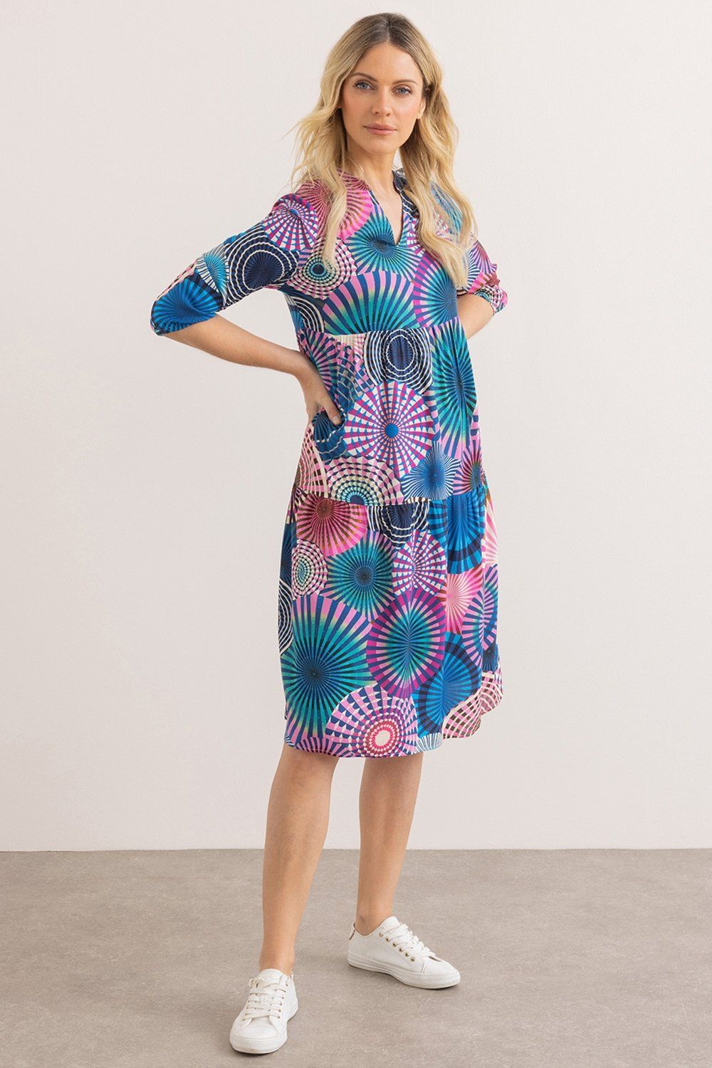 Klass. Circle Print Lightweight Relaxed Fit Dress