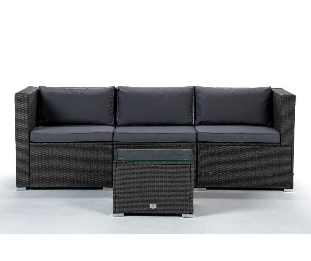 BAHAMAS - Ensemble de canapé de jardin gris 3 places