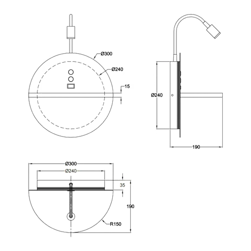 Wandleuchte Dual
