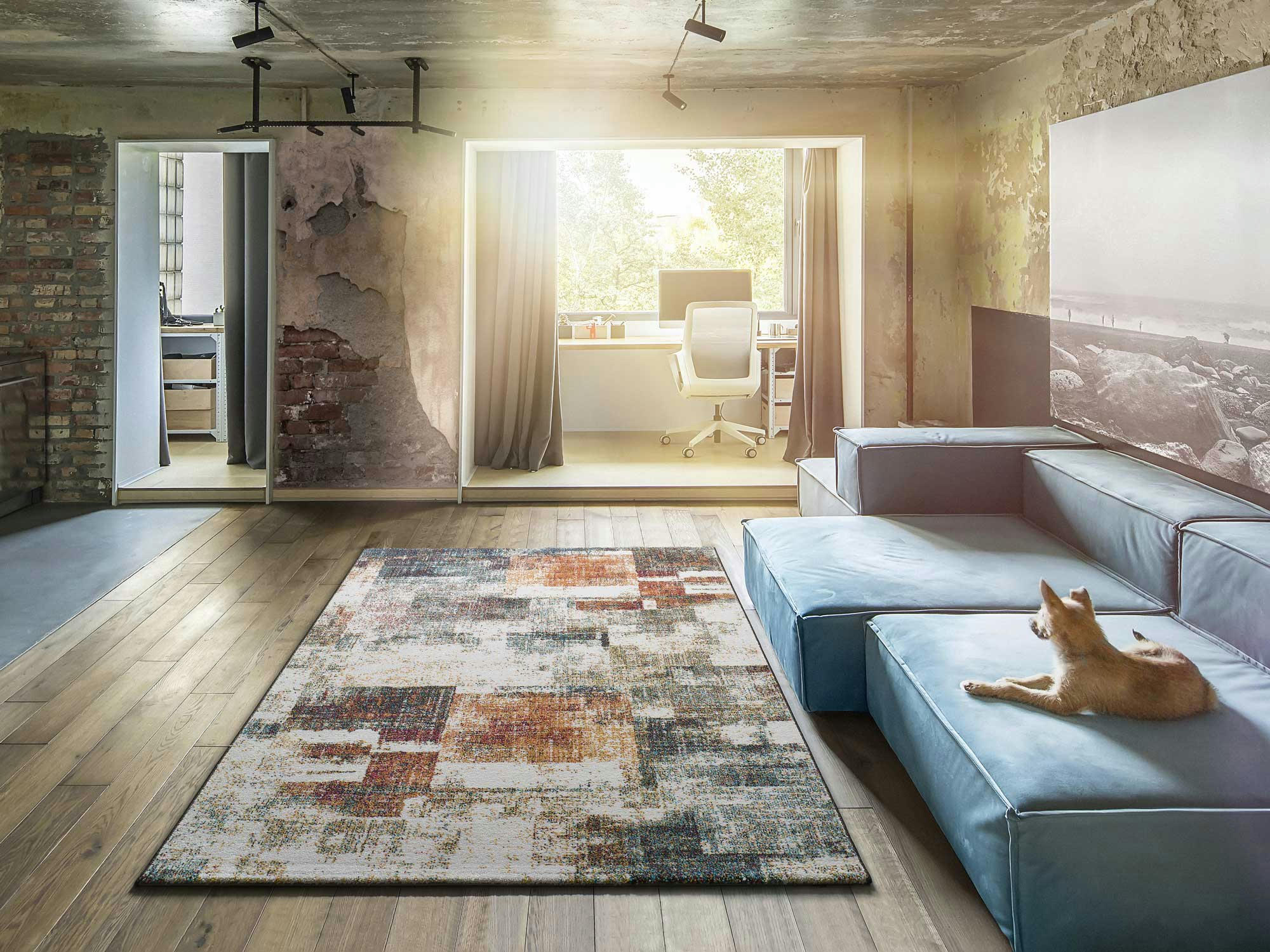 PANDORA - Tapis abstrait multicolore, 060X120 cm