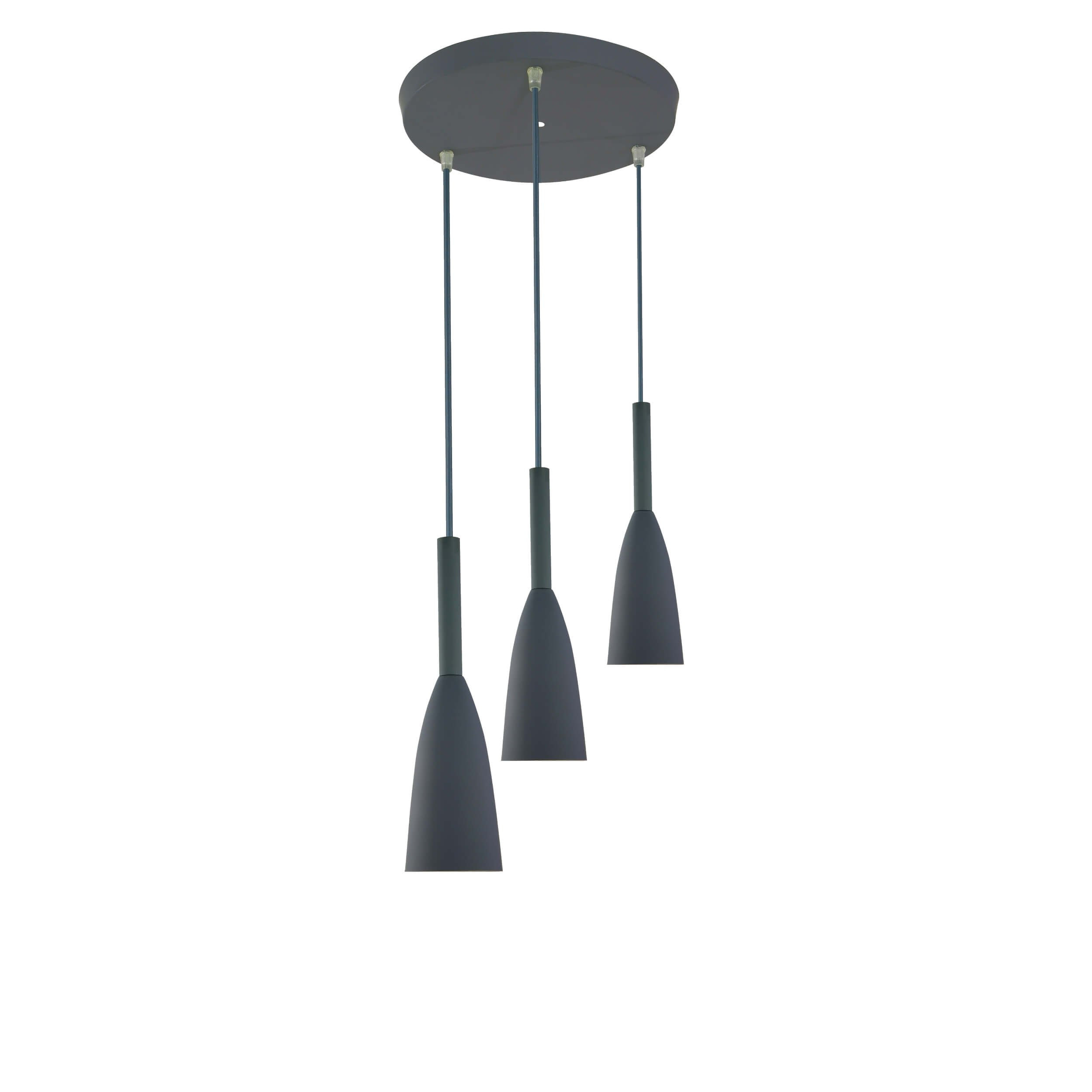 Lampa wisząca szara Solin 3xE27x60W wym: 100x30x30 cm Light Prestige