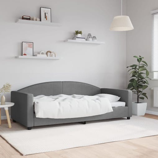 NNEVL Day Bed Dark Grey 90x190 cm Fabric